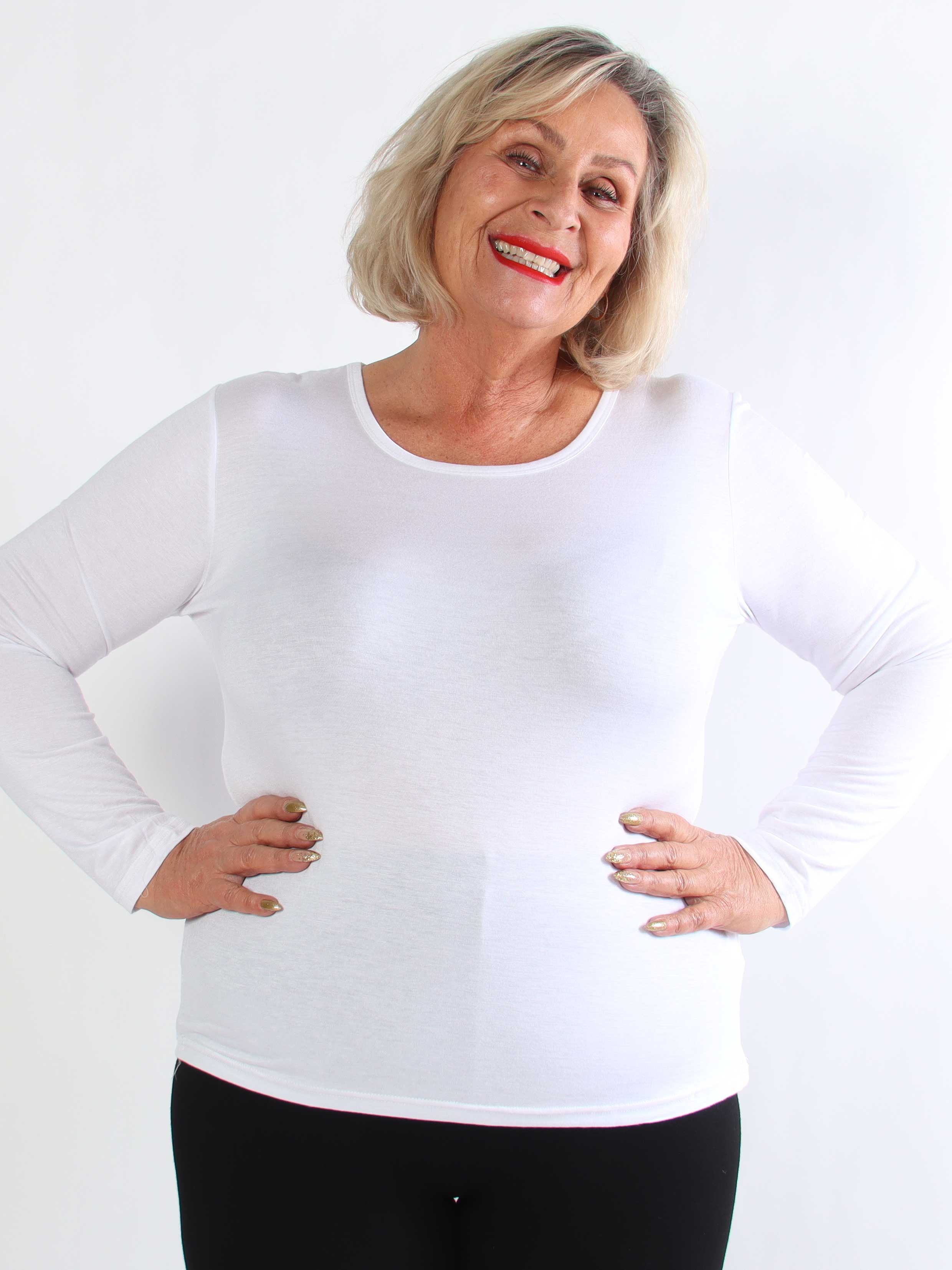 Othilla - Blød langærmet basis bluse