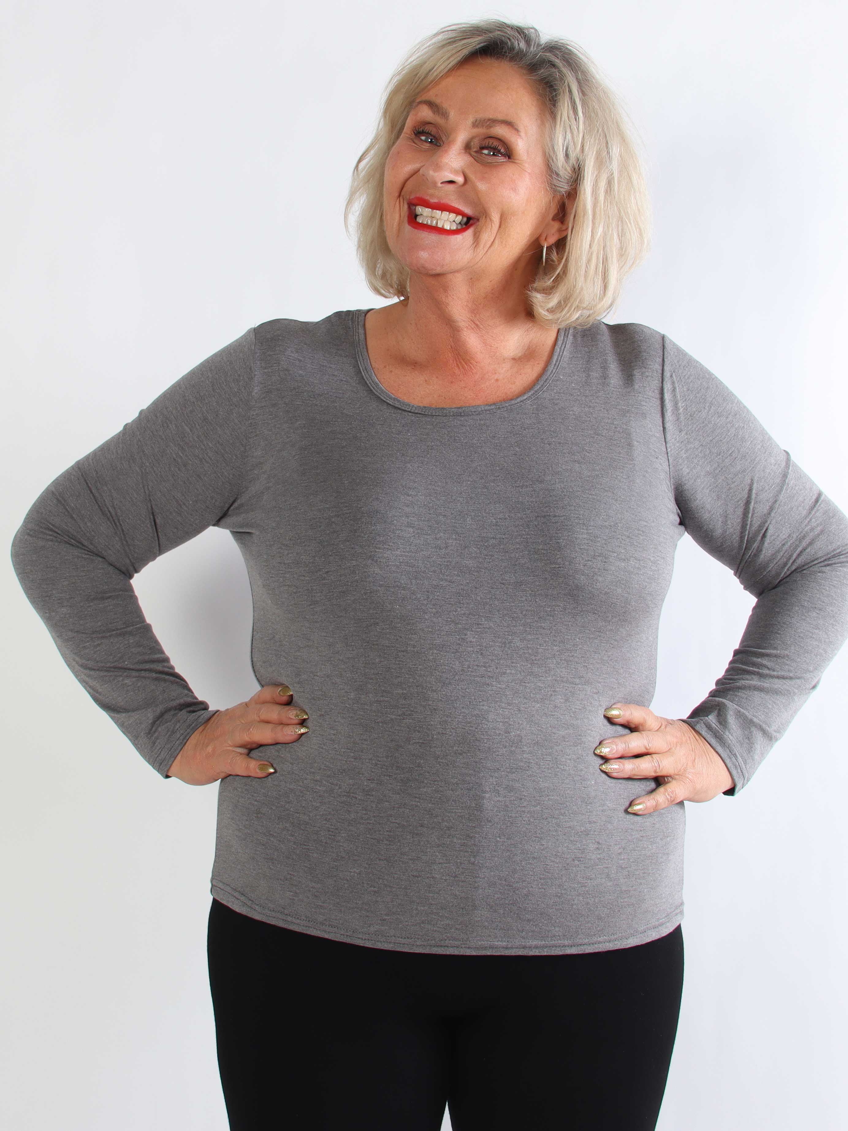 Othilla - Blød langærmet basis bluse