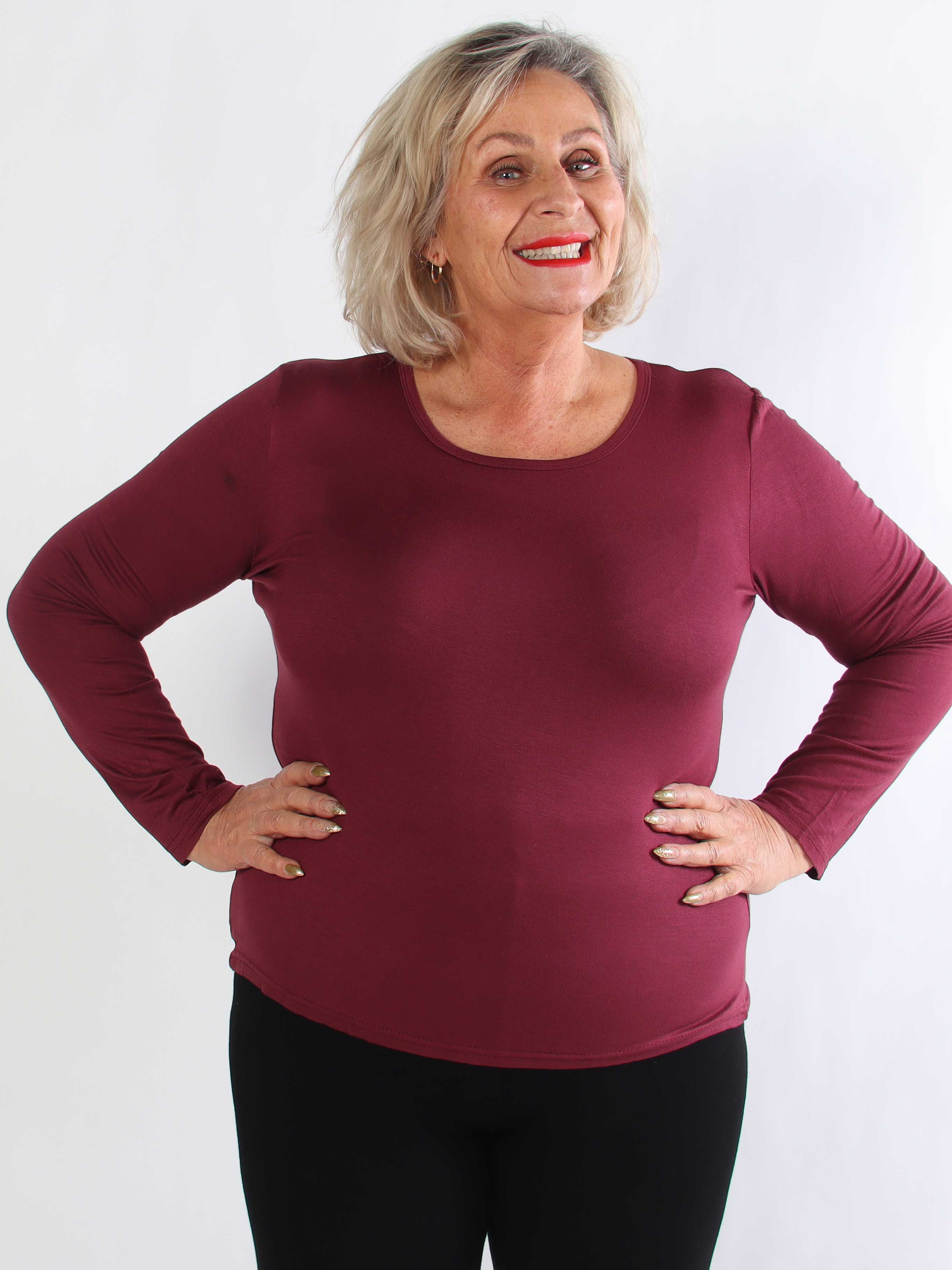 Othilla - Blød langærmet basis bluse