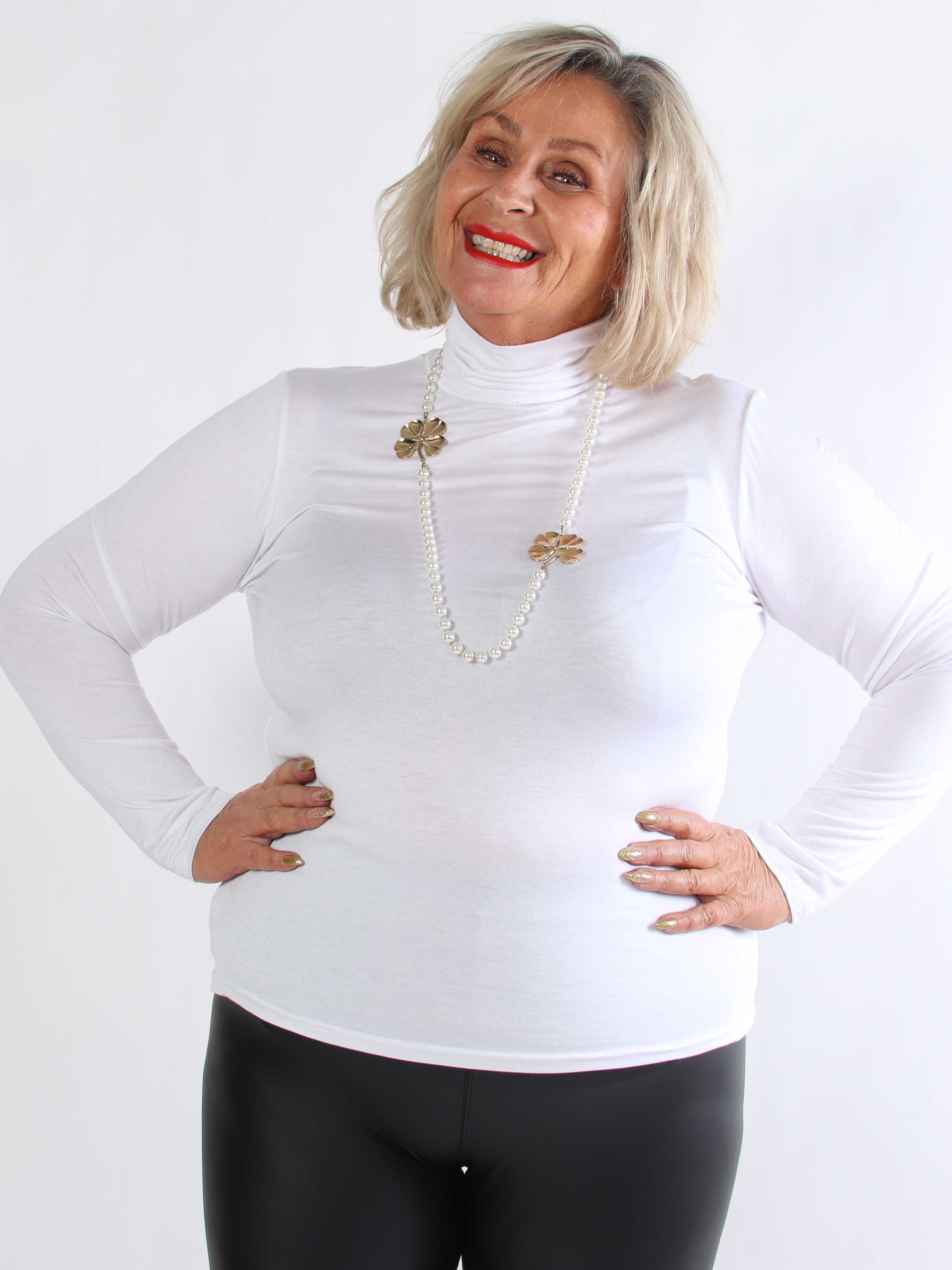 Noras - Langærmet basis bluse i viskose med turtleneck