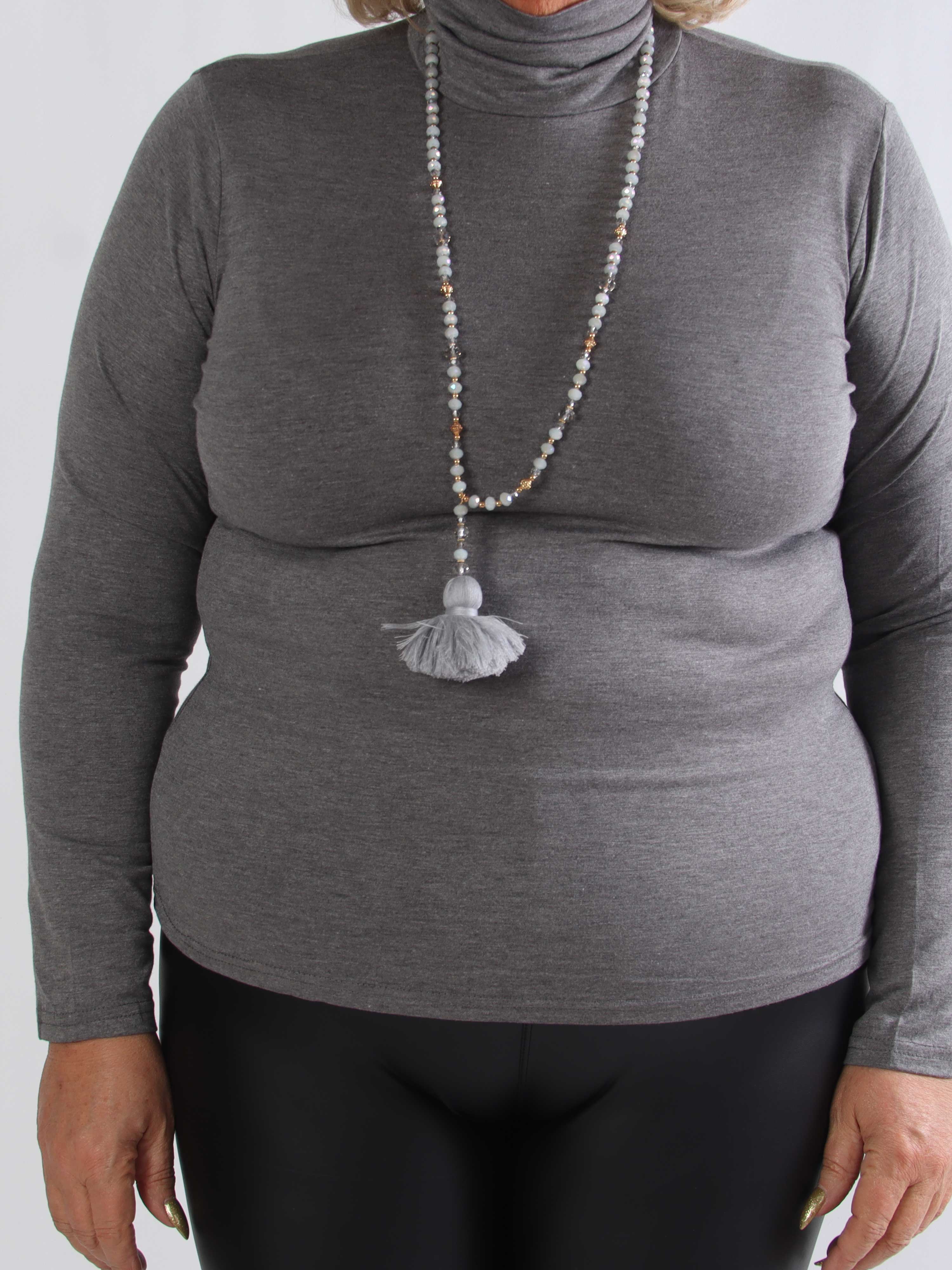 Noras - Langærmet basis bluse i viskose med turtleneck