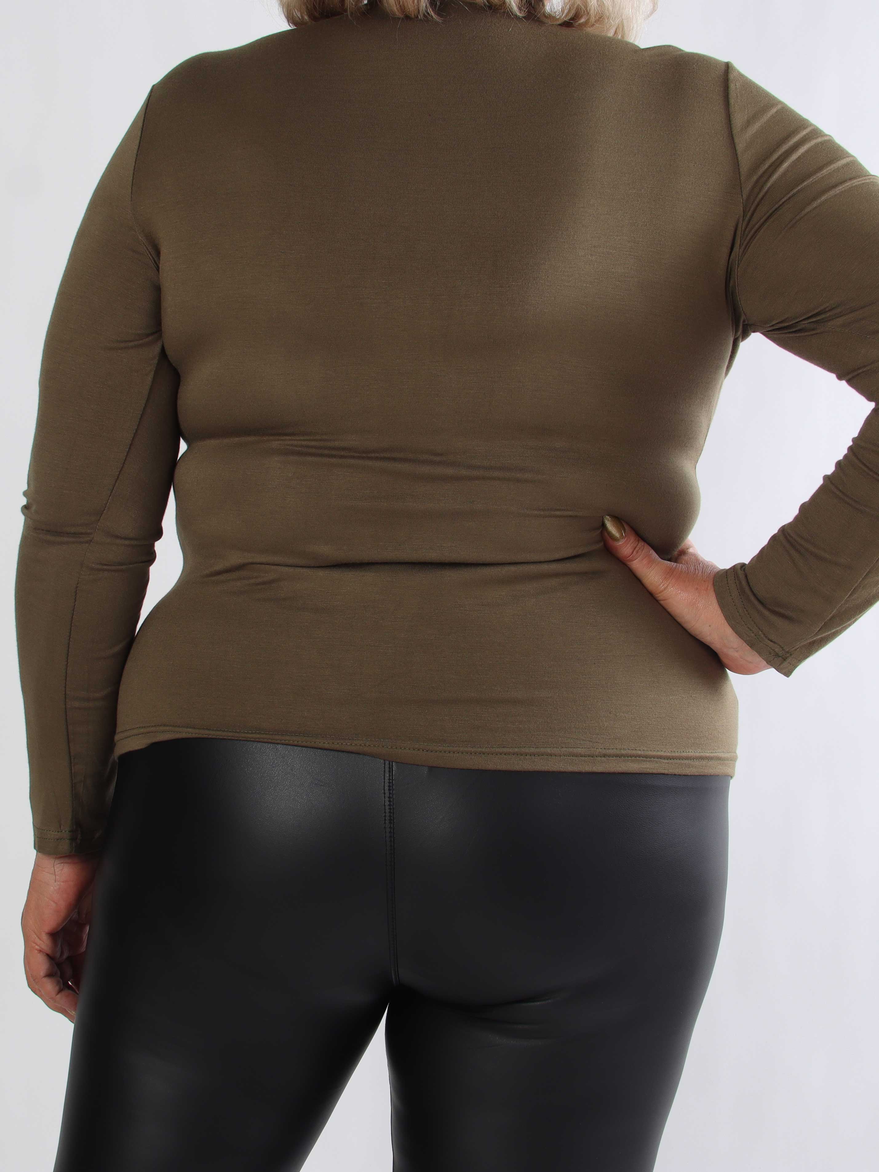 Noras - Langærmet basis bluse i viskose med turtleneck