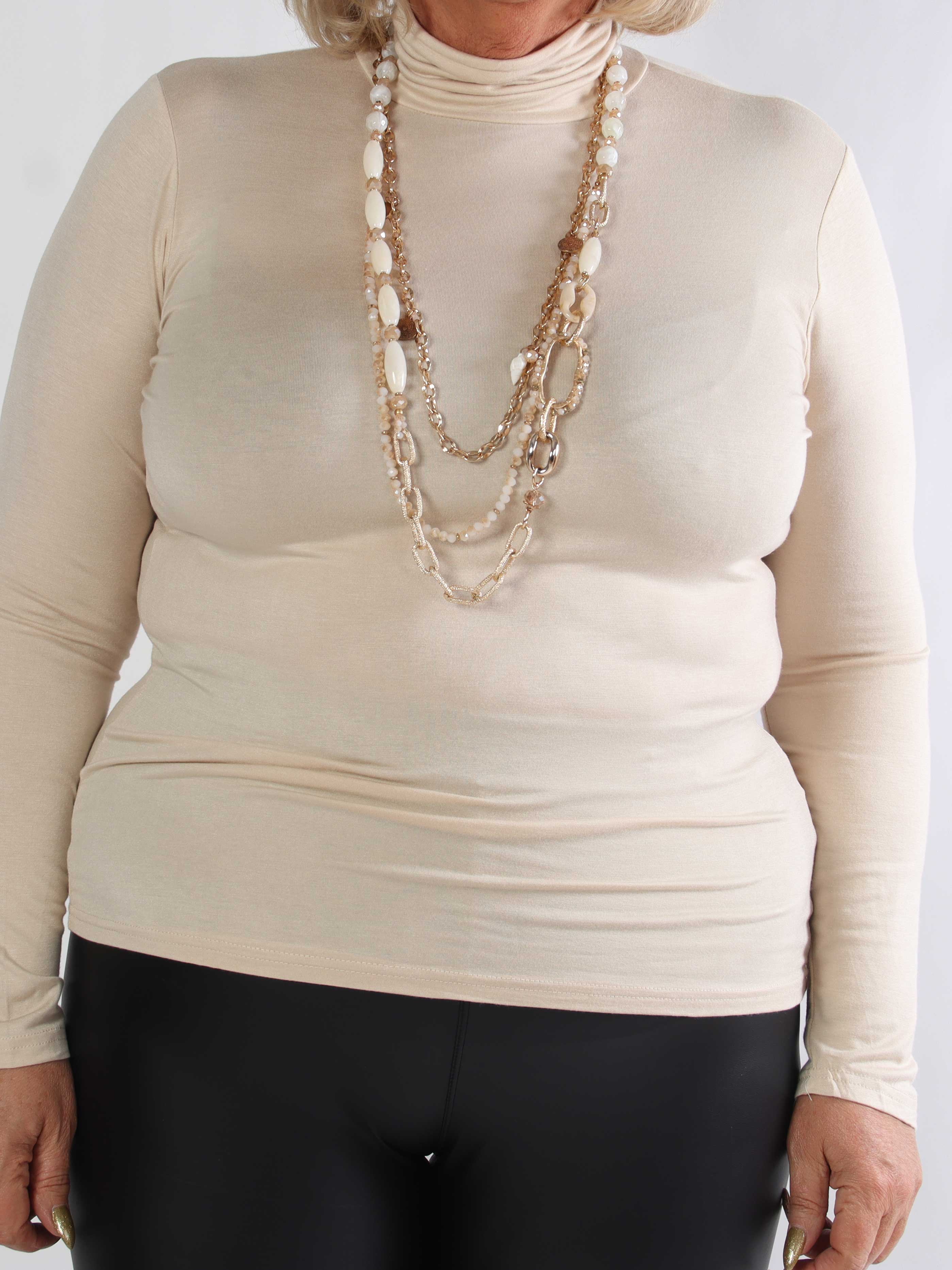 Noras - Langærmet basis bluse i viskose med turtleneck