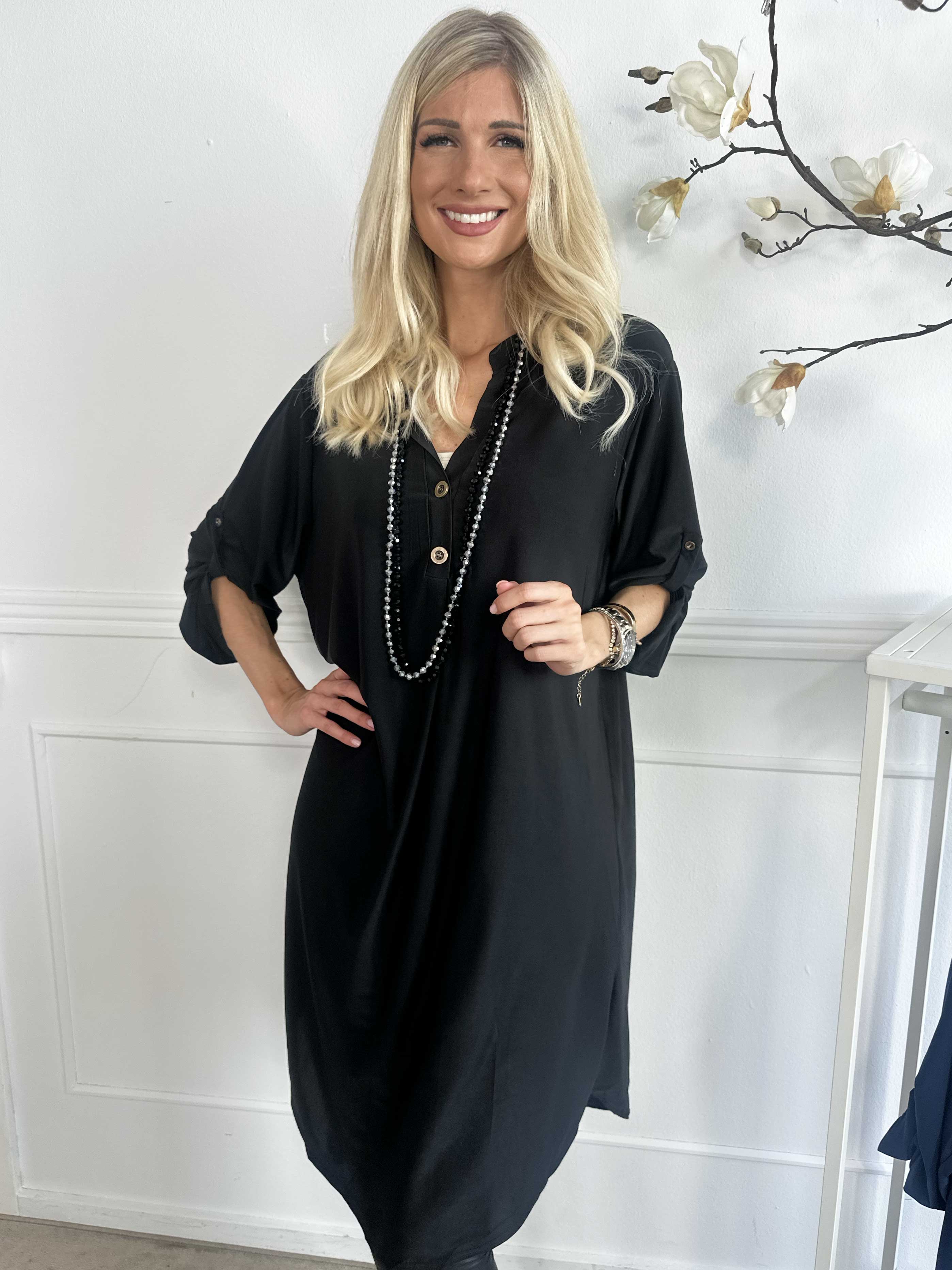 Ebba Plain Long - Söt klänning i elastiskt tyg