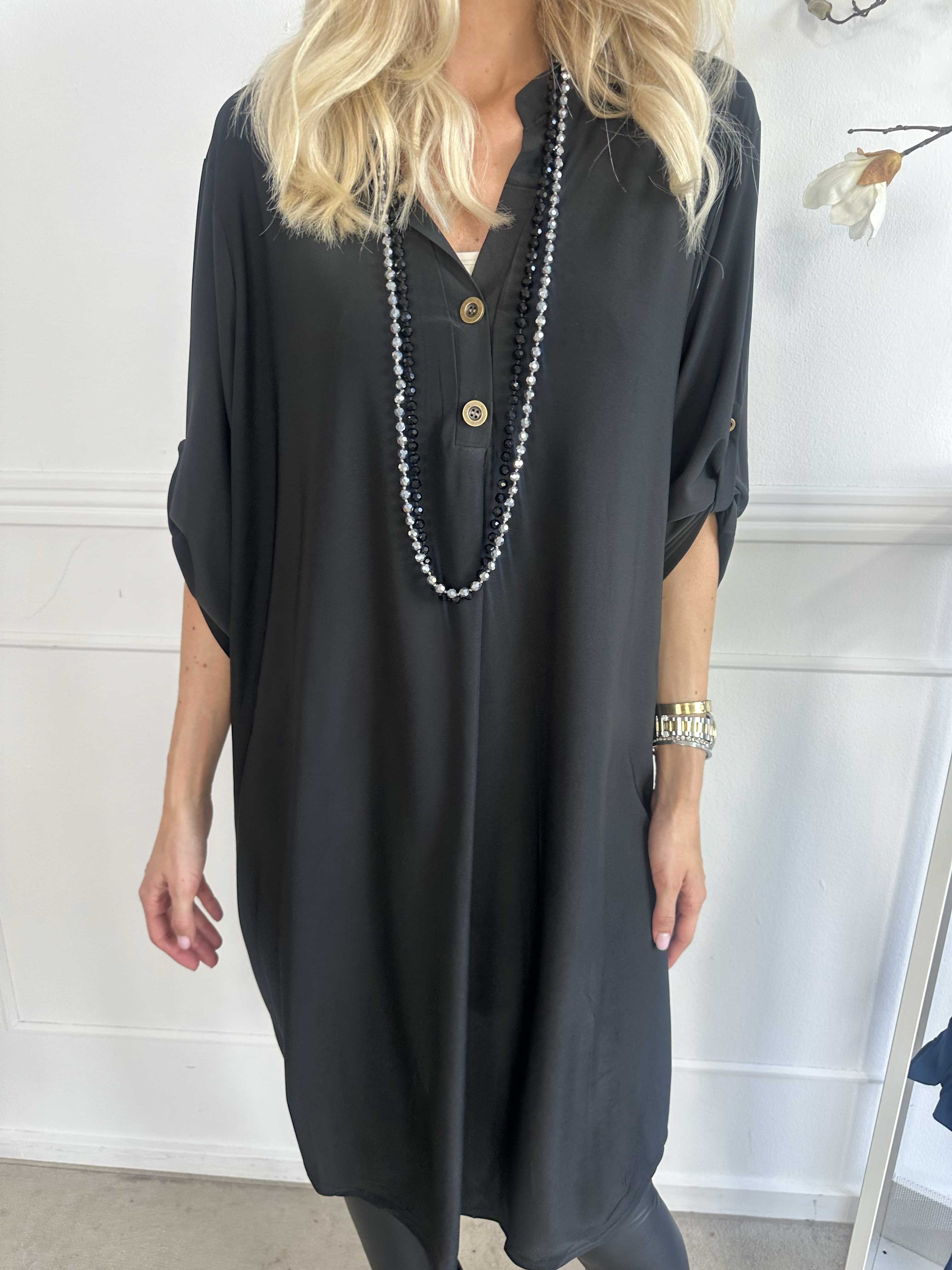 Ebba Plain Long - Söt klänning i elastiskt tyg