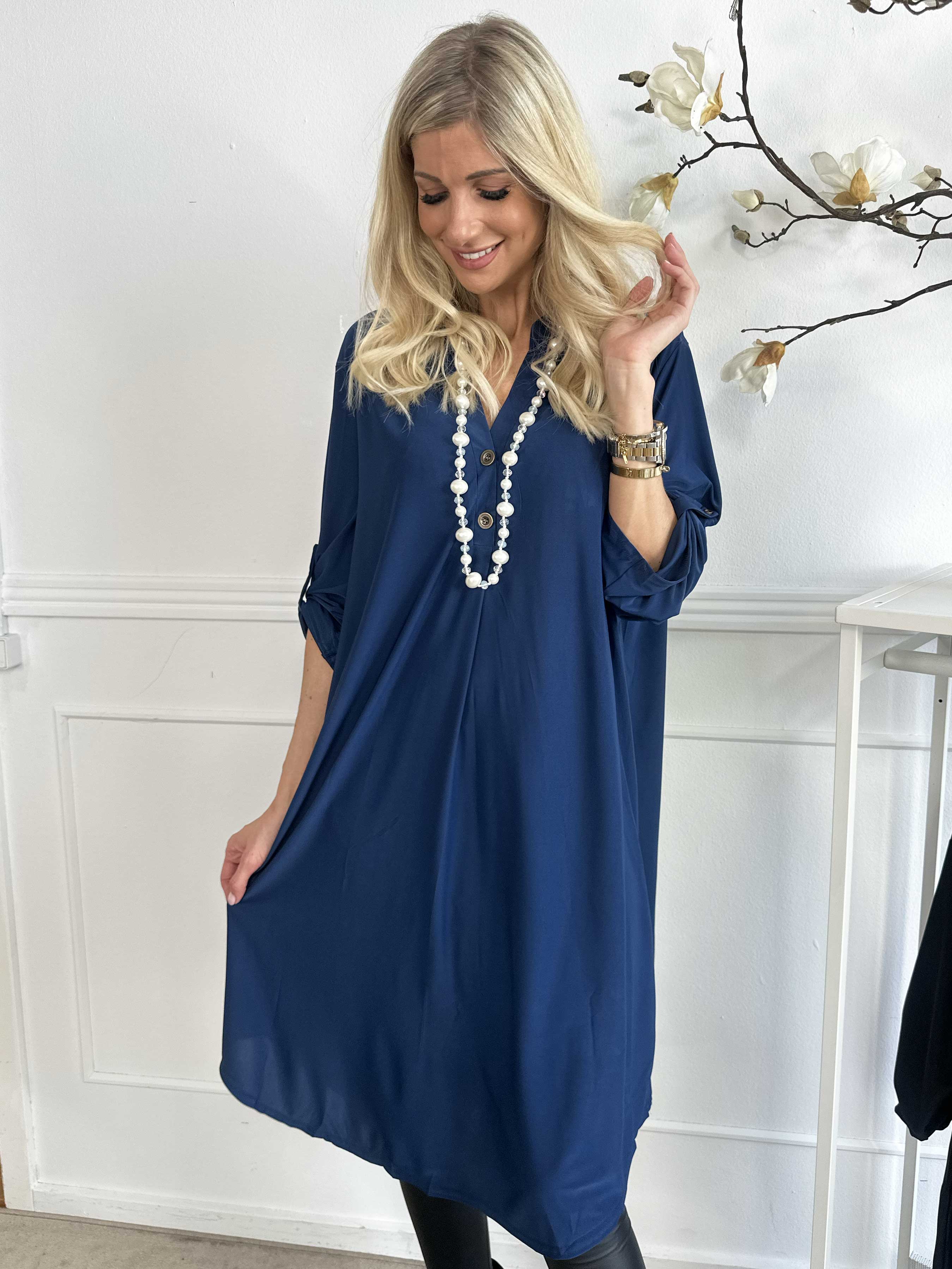 Ebba Plain Long - Söt klänning i elastiskt tyg