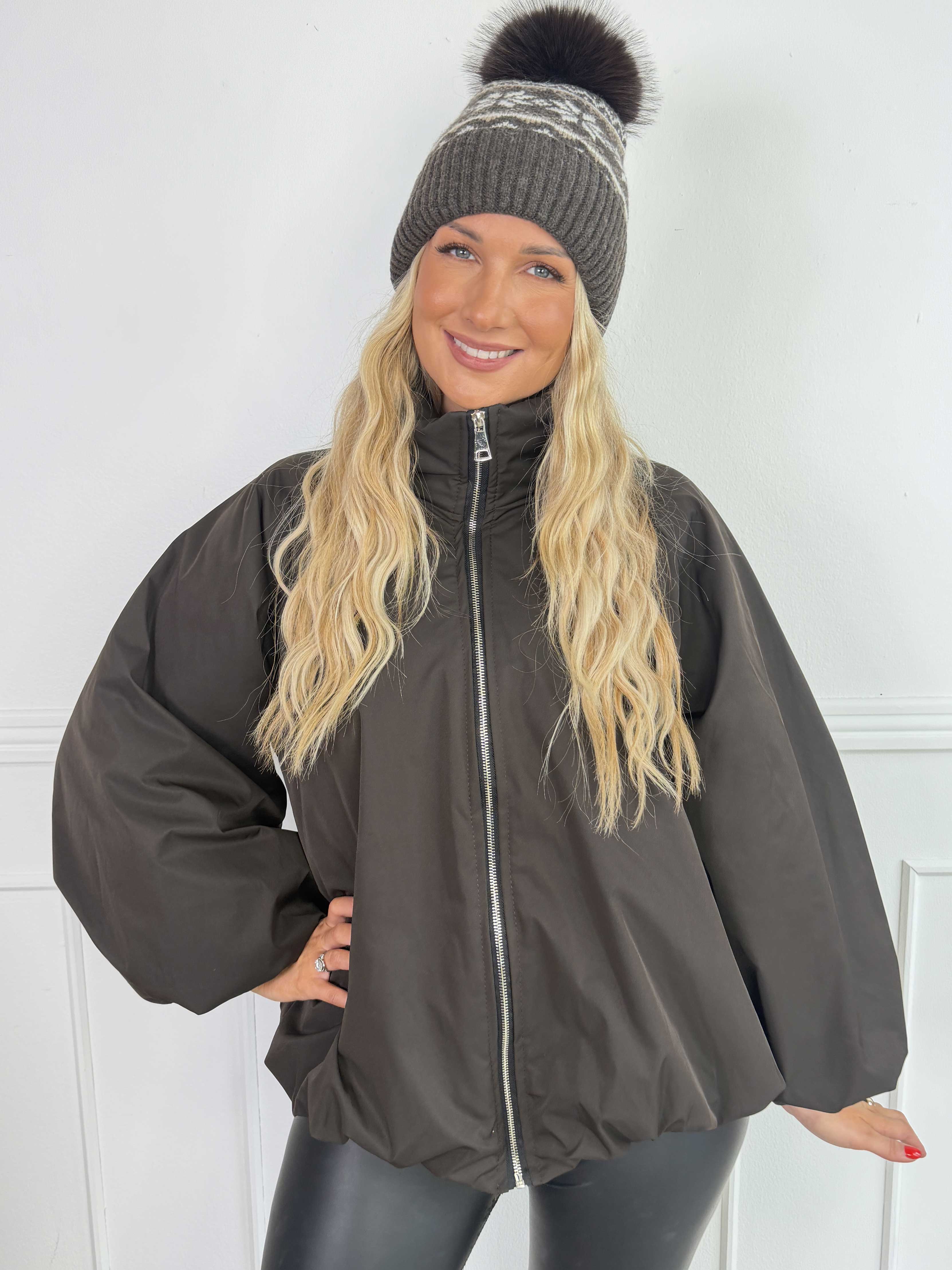 Gemma – Varm och trendig plus size quiltad bomberjacka