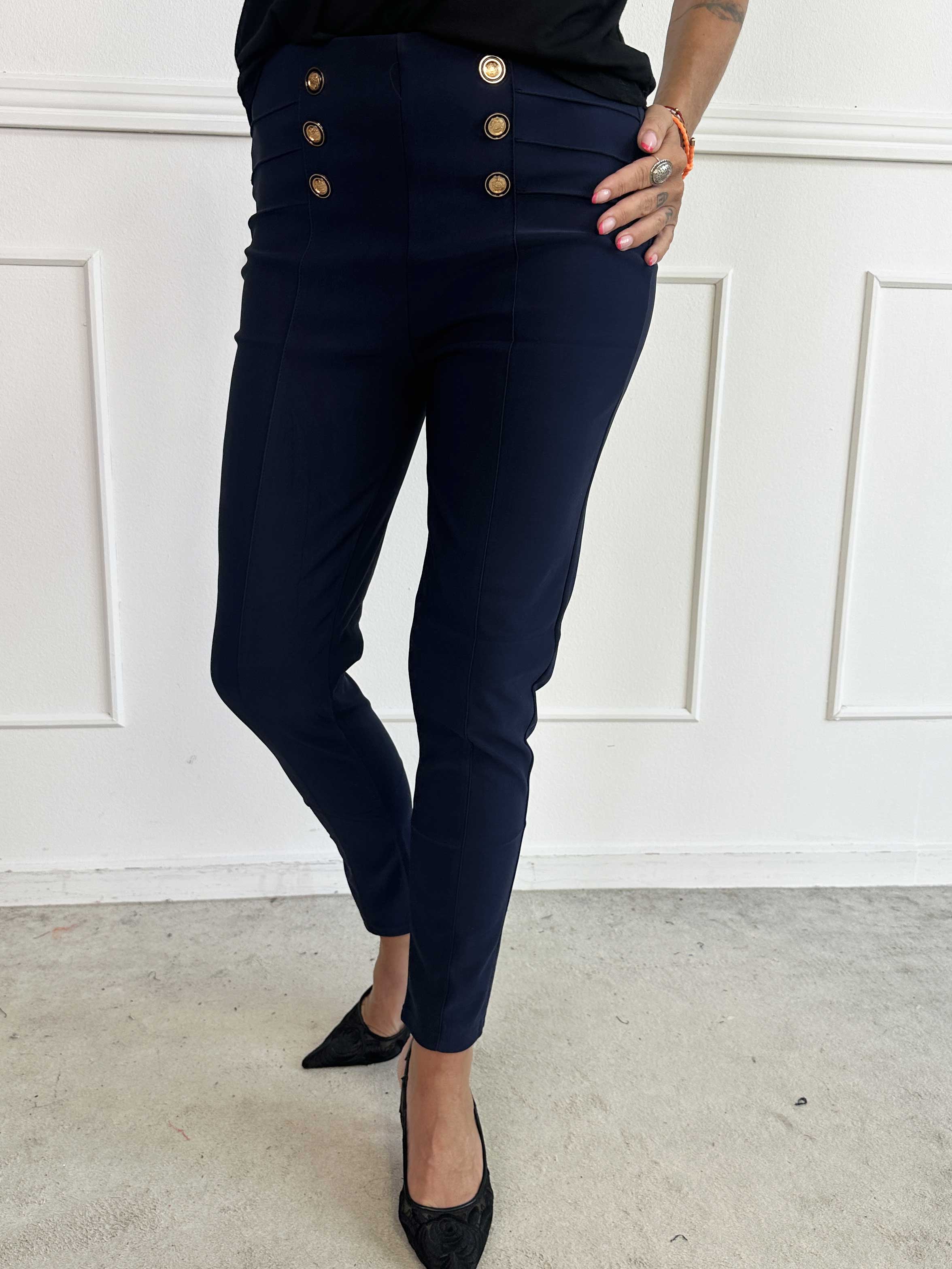 Jolie - Mjuka elastiska leggings med guldknappar