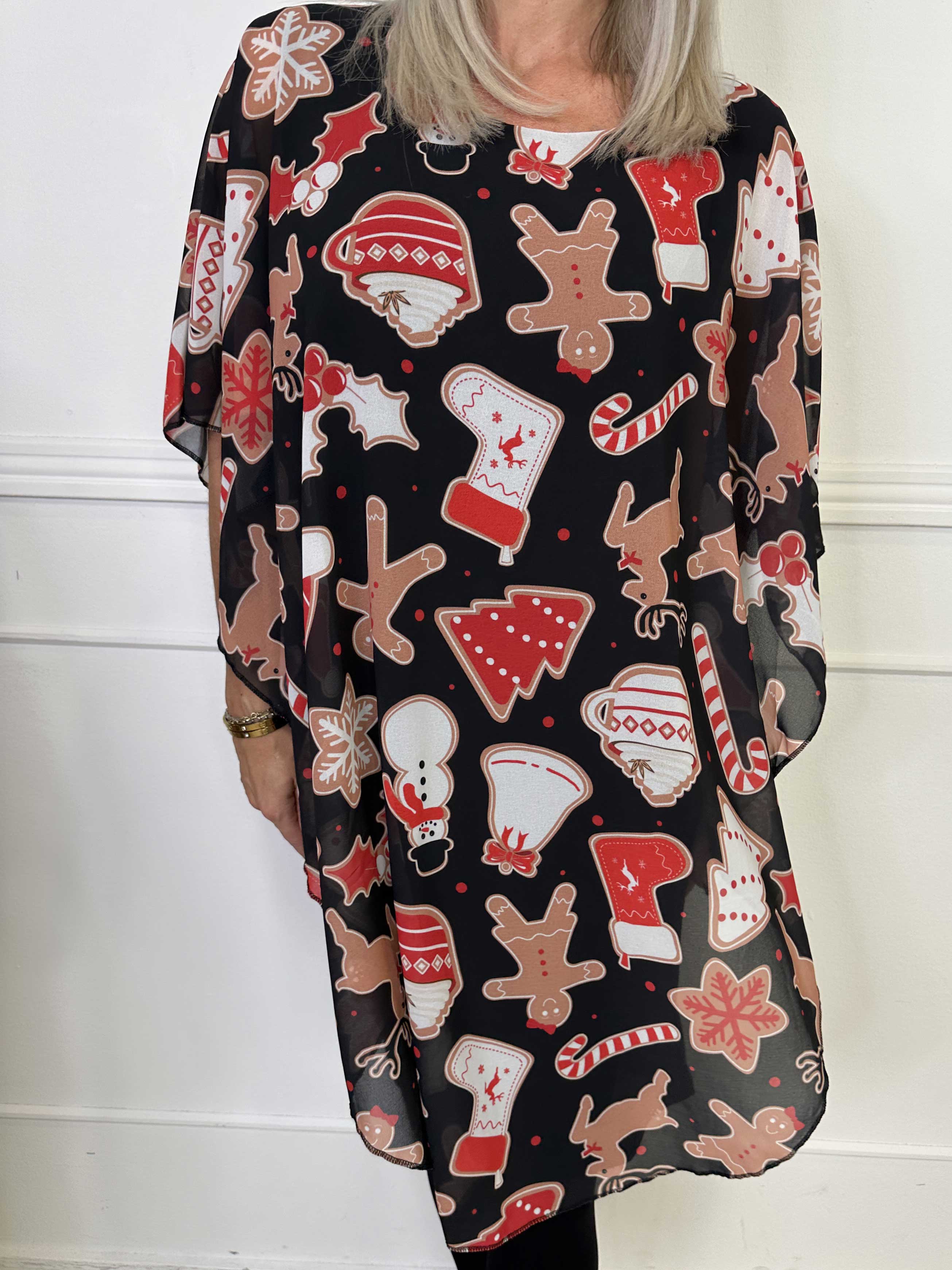 Kenya Gingerbread - Tunikaklänning med peparkaksmotiv
