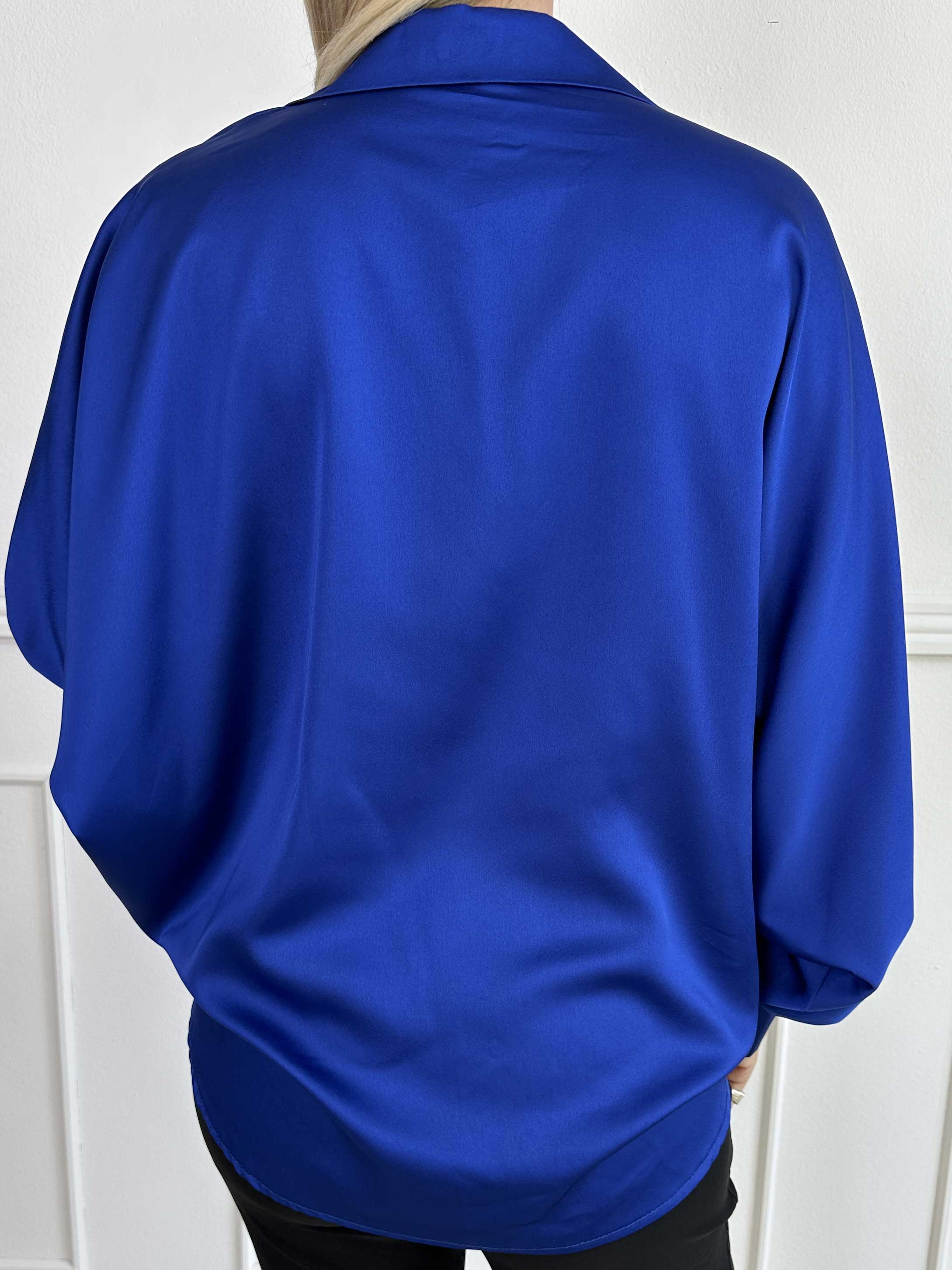 Feliciti - Shiny skjorta med fladdermusärmar