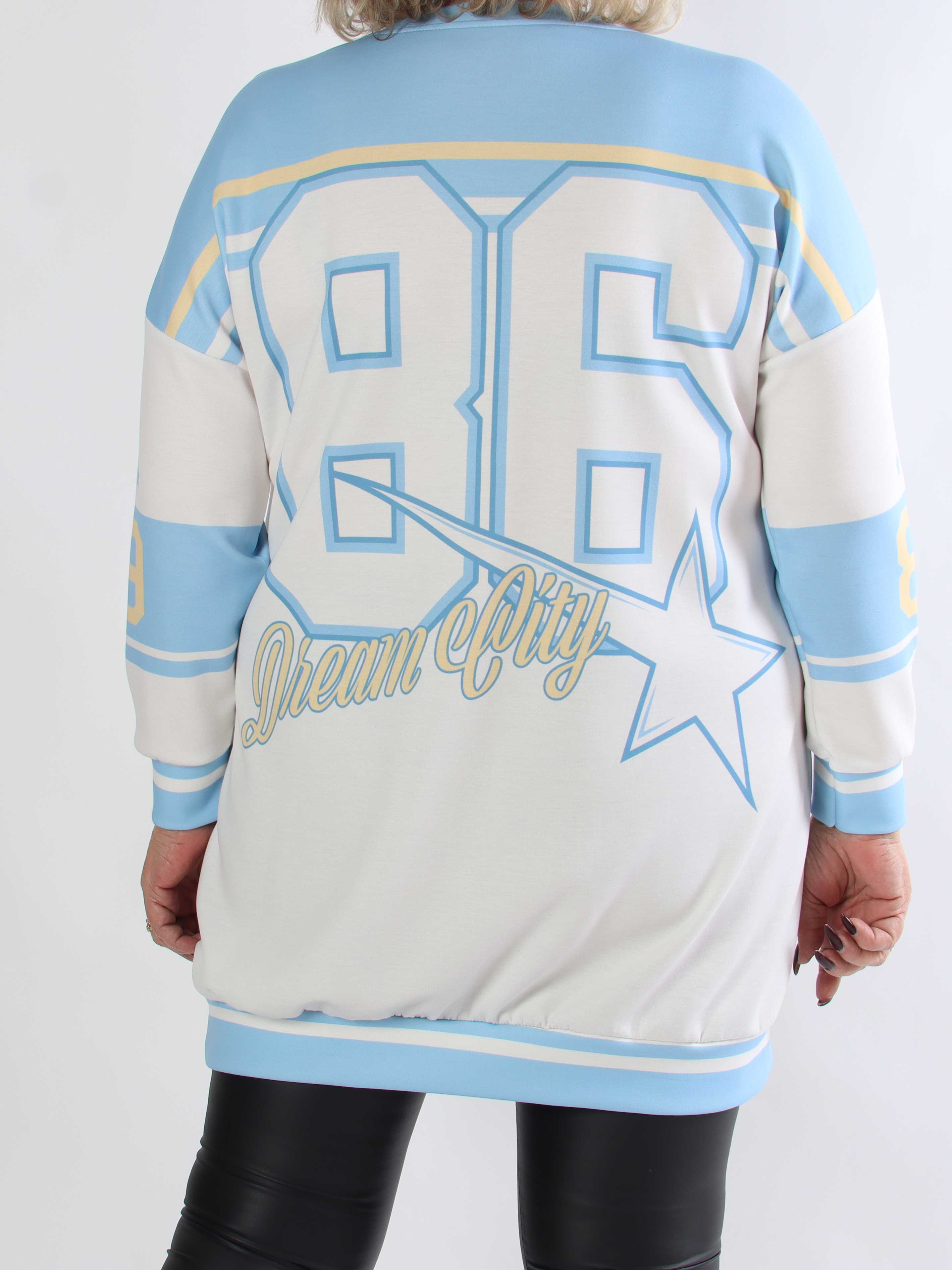 Rosaria - Plus size joggingklänning med New York-motiv på bröstet