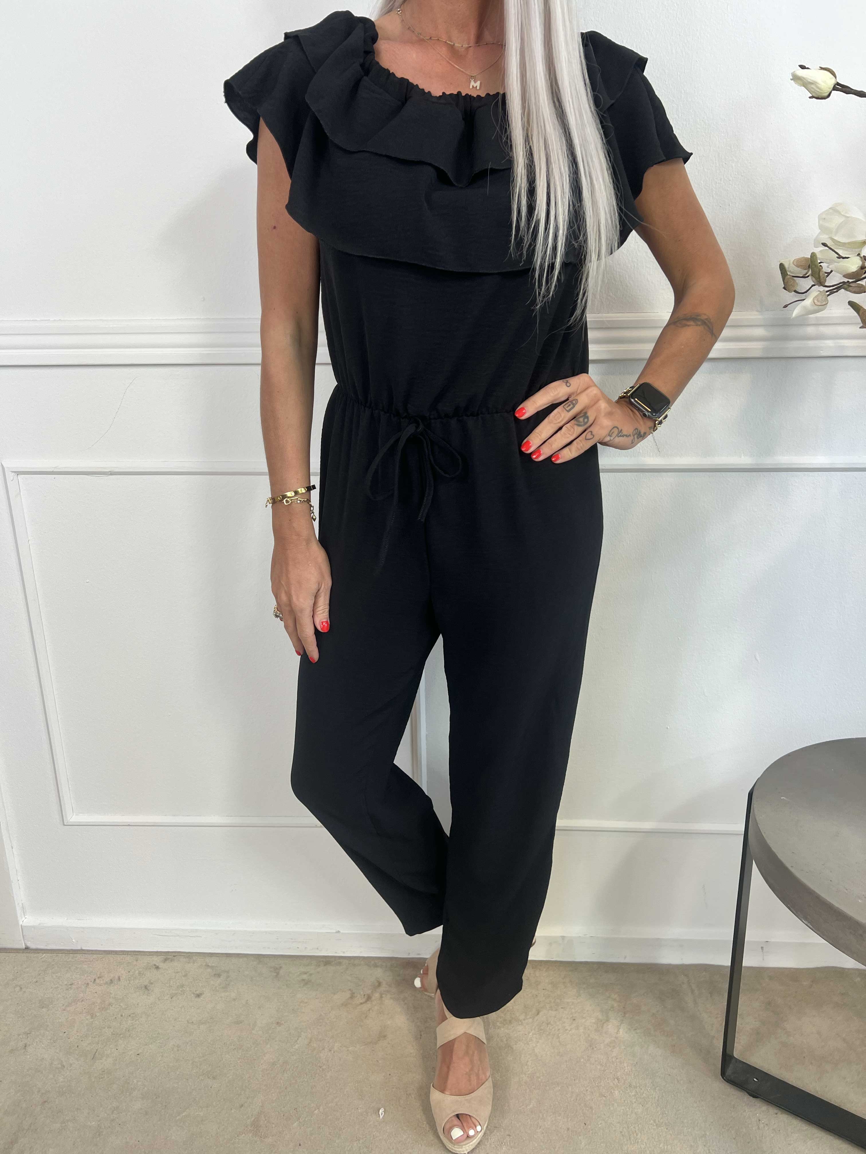 Loulou - Byxdress med volang och resårfåll