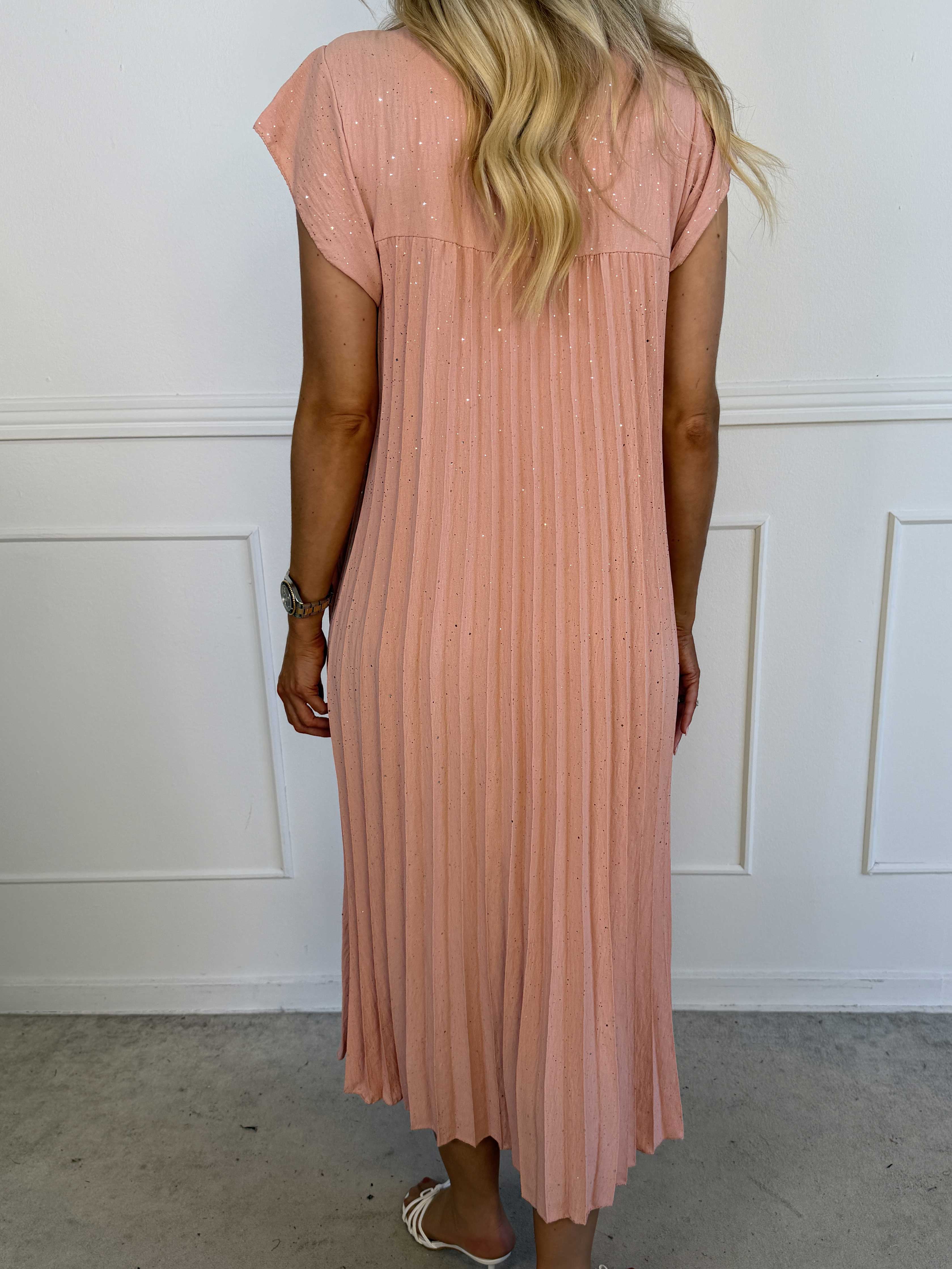 Nancy Glitter - Lång klänning med veck och fickor