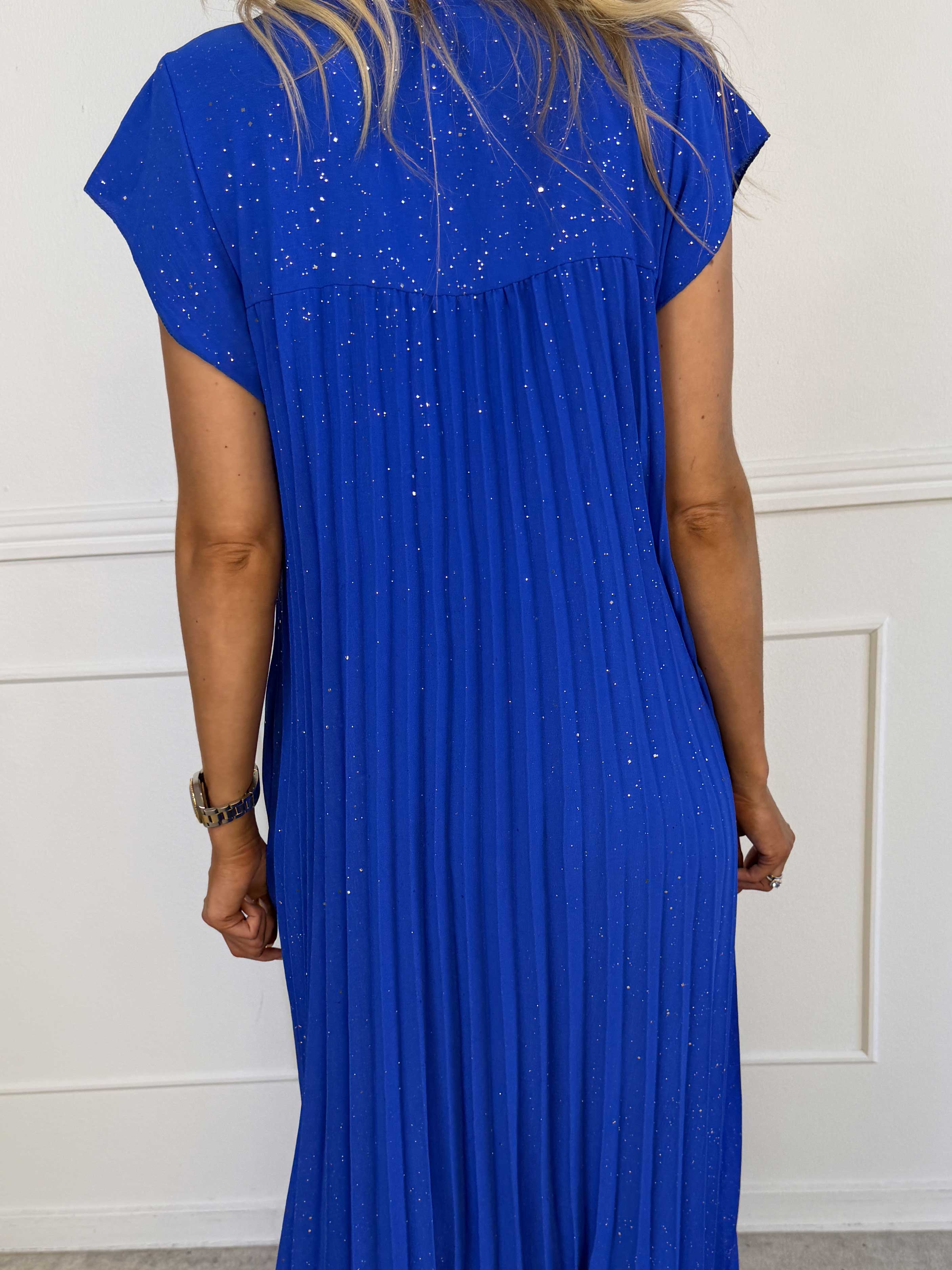 Nancy Glitter - Lång klänning med veck och fickor