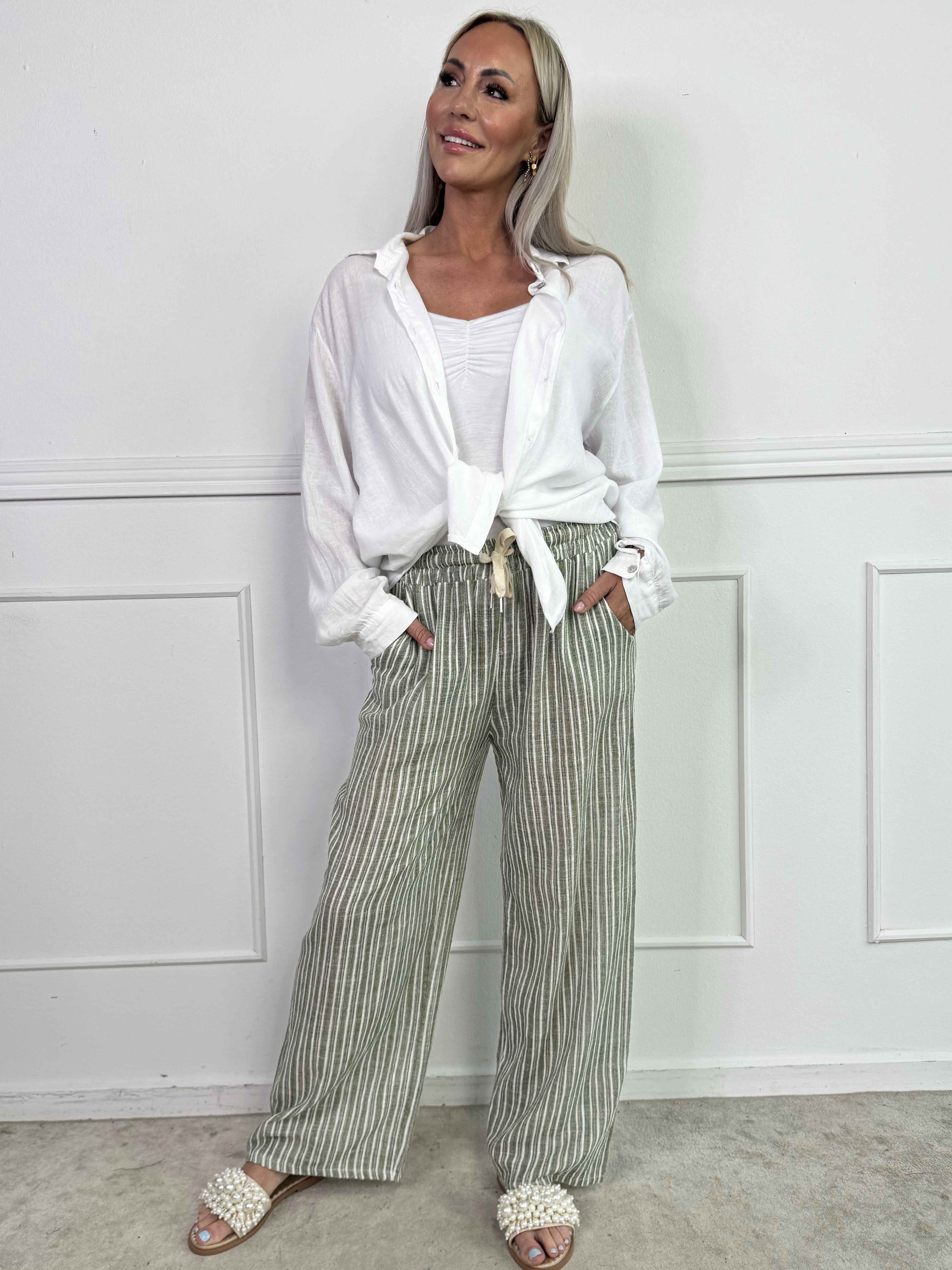 Hannah - Randiga bomullsbyxor