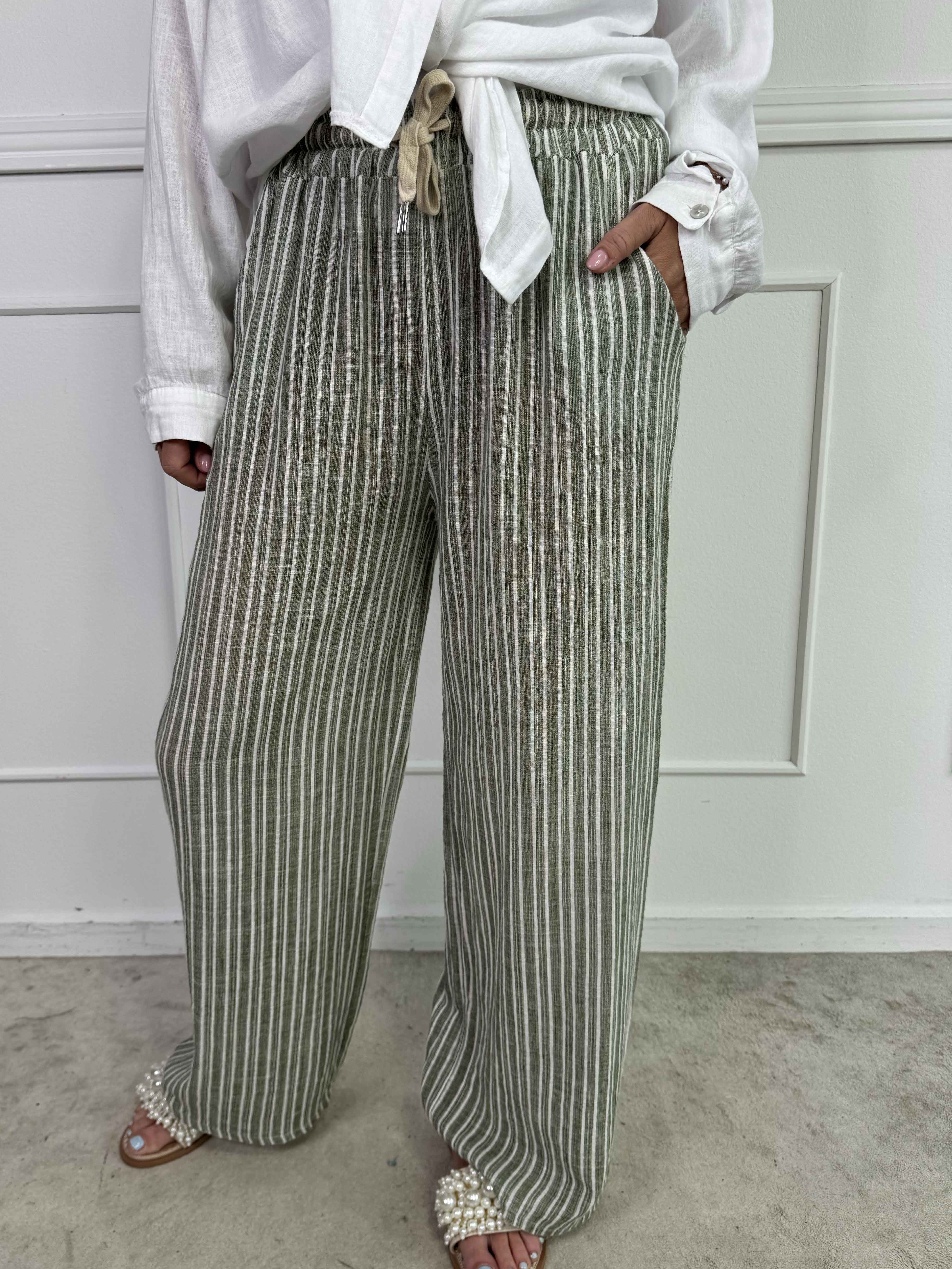 Hannah - Randiga bomullsbyxor