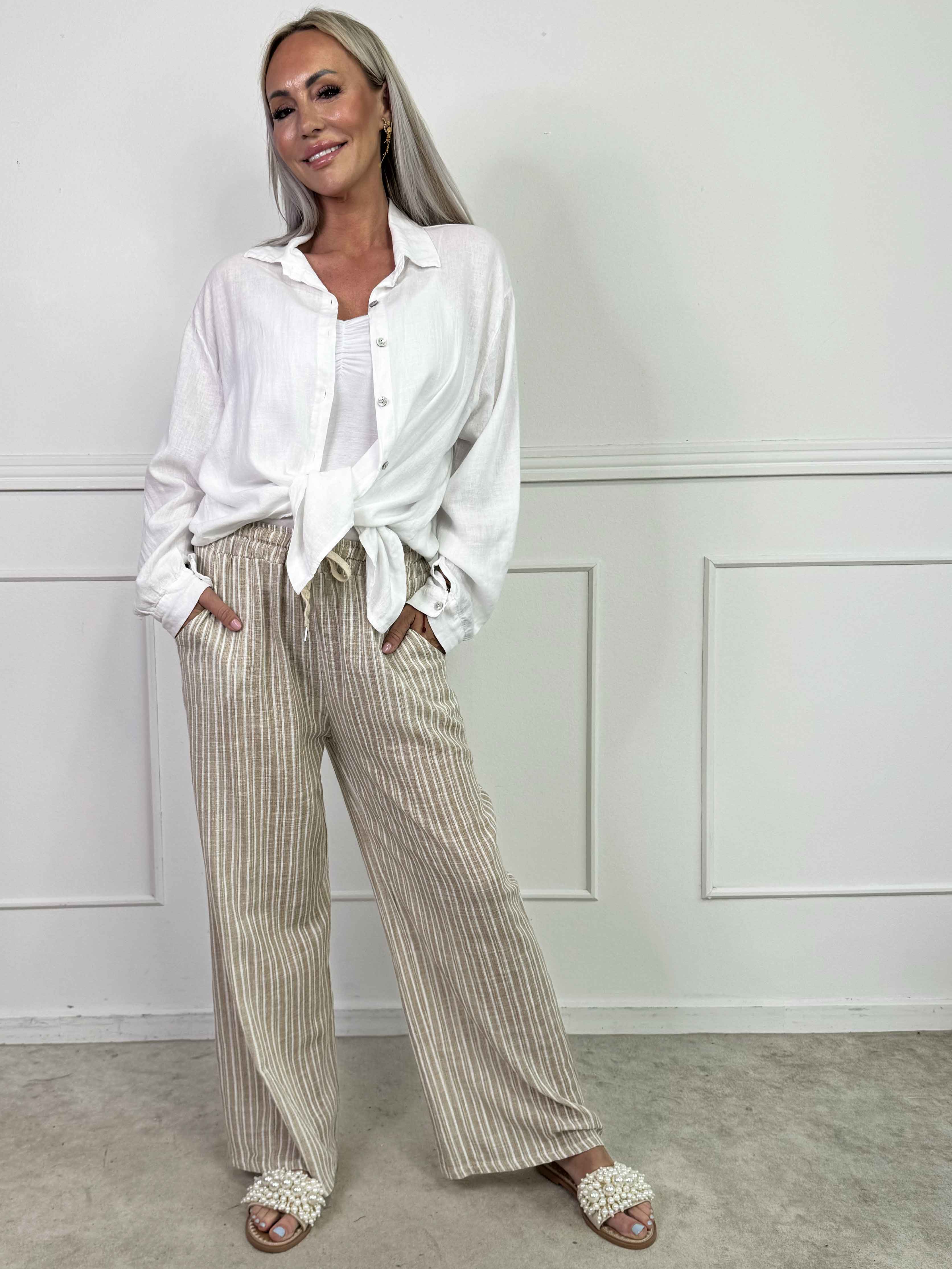 Hannah - Randiga bomullsbyxor