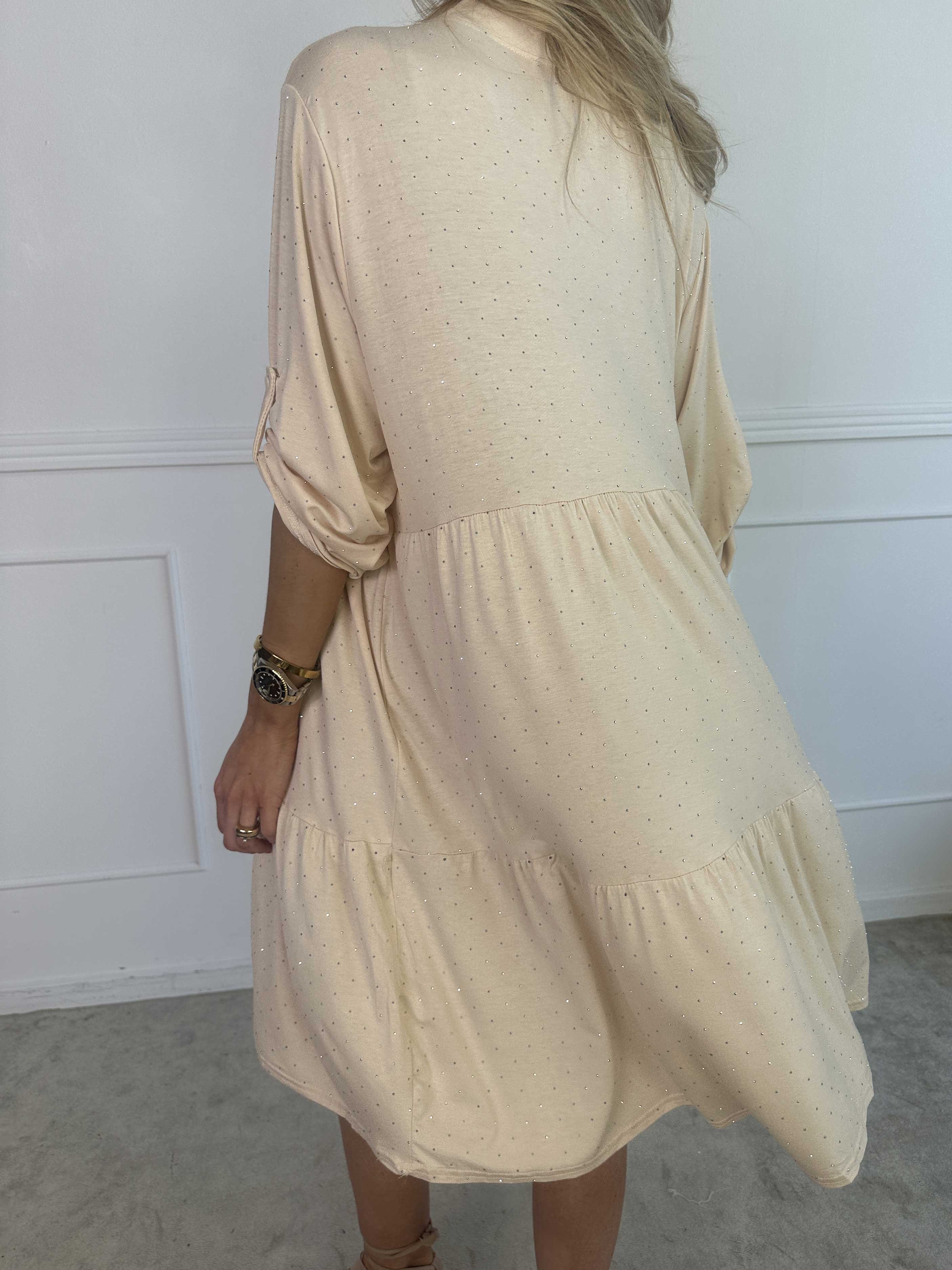 Milano Crystal Midi - Klänning med lager på lager look i viskos med similisten