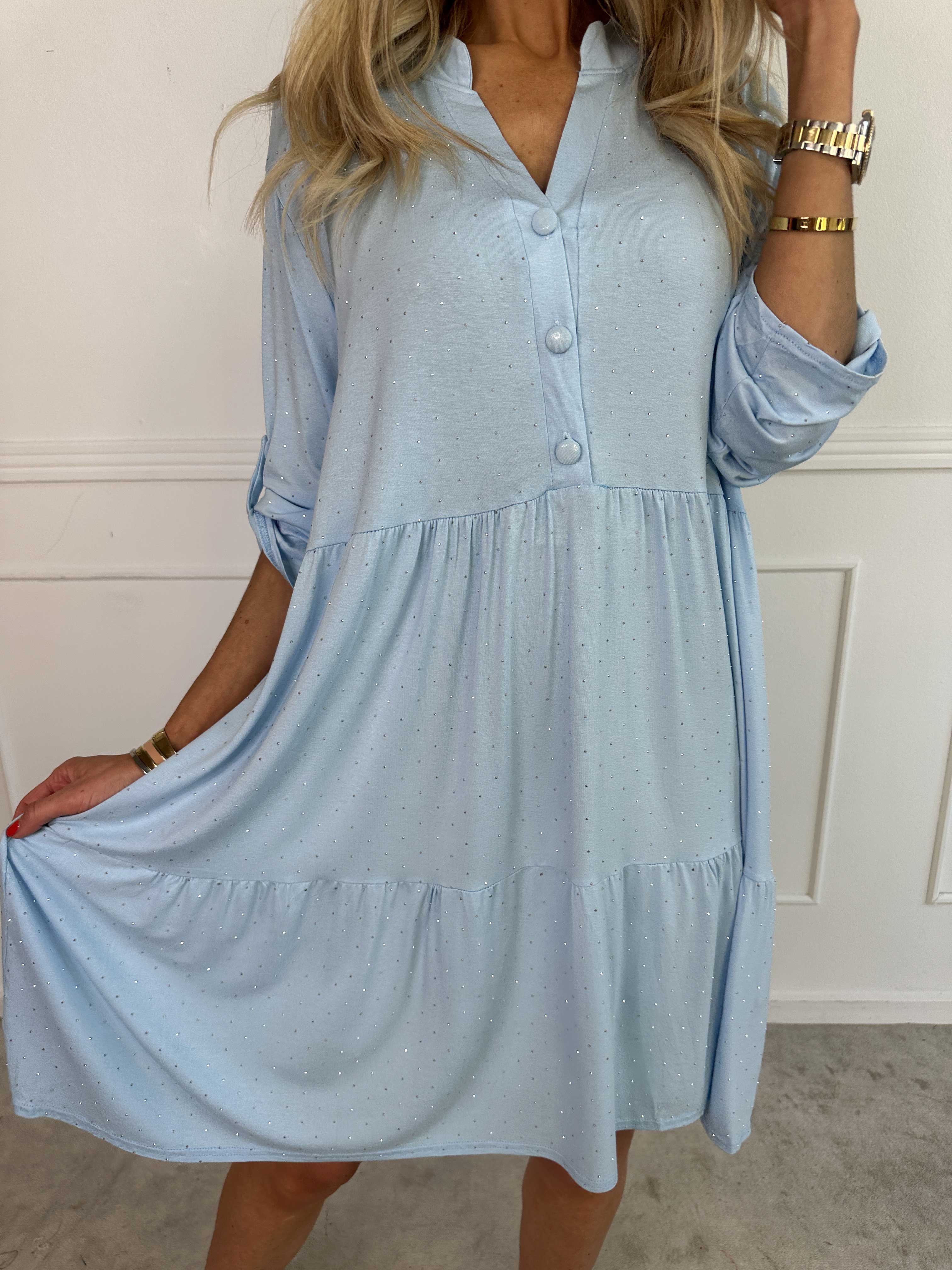 Milano Crystal Midi - Klänning med lager på lager look i viskos med similisten