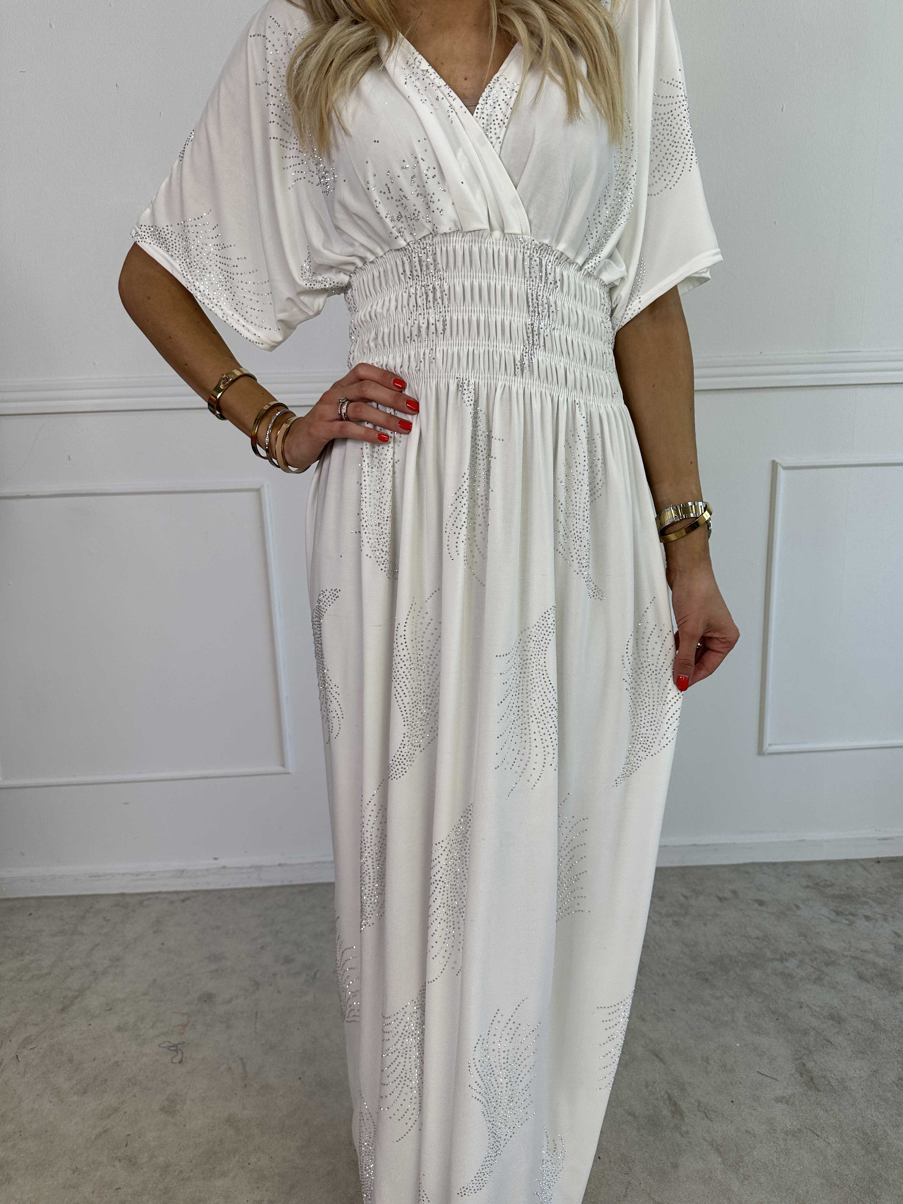 Pams Leaf Crystal - Lång stretchklänning med strassmönster