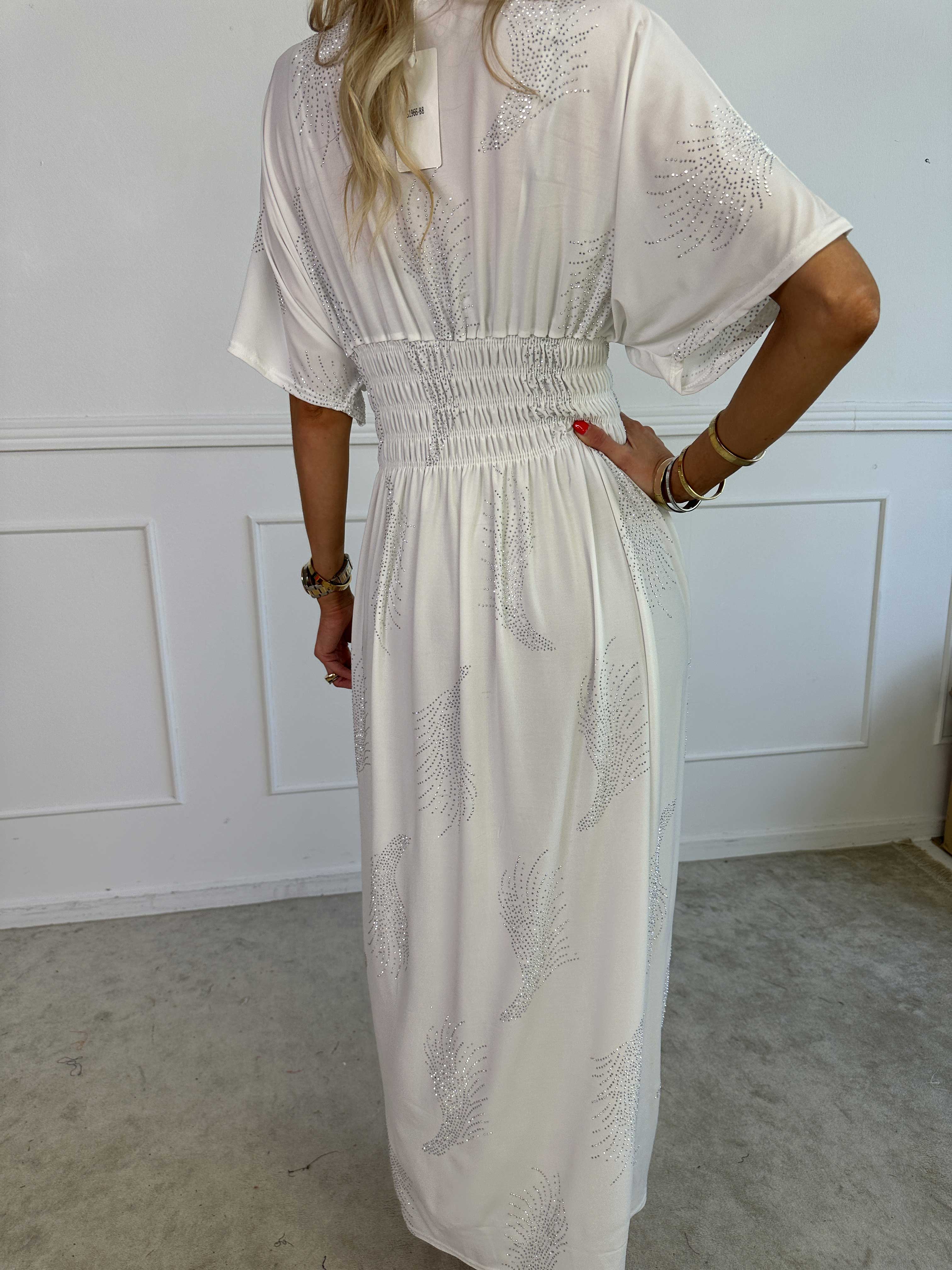 Pams Leaf Crystal - Lång stretchklänning med strassmönster