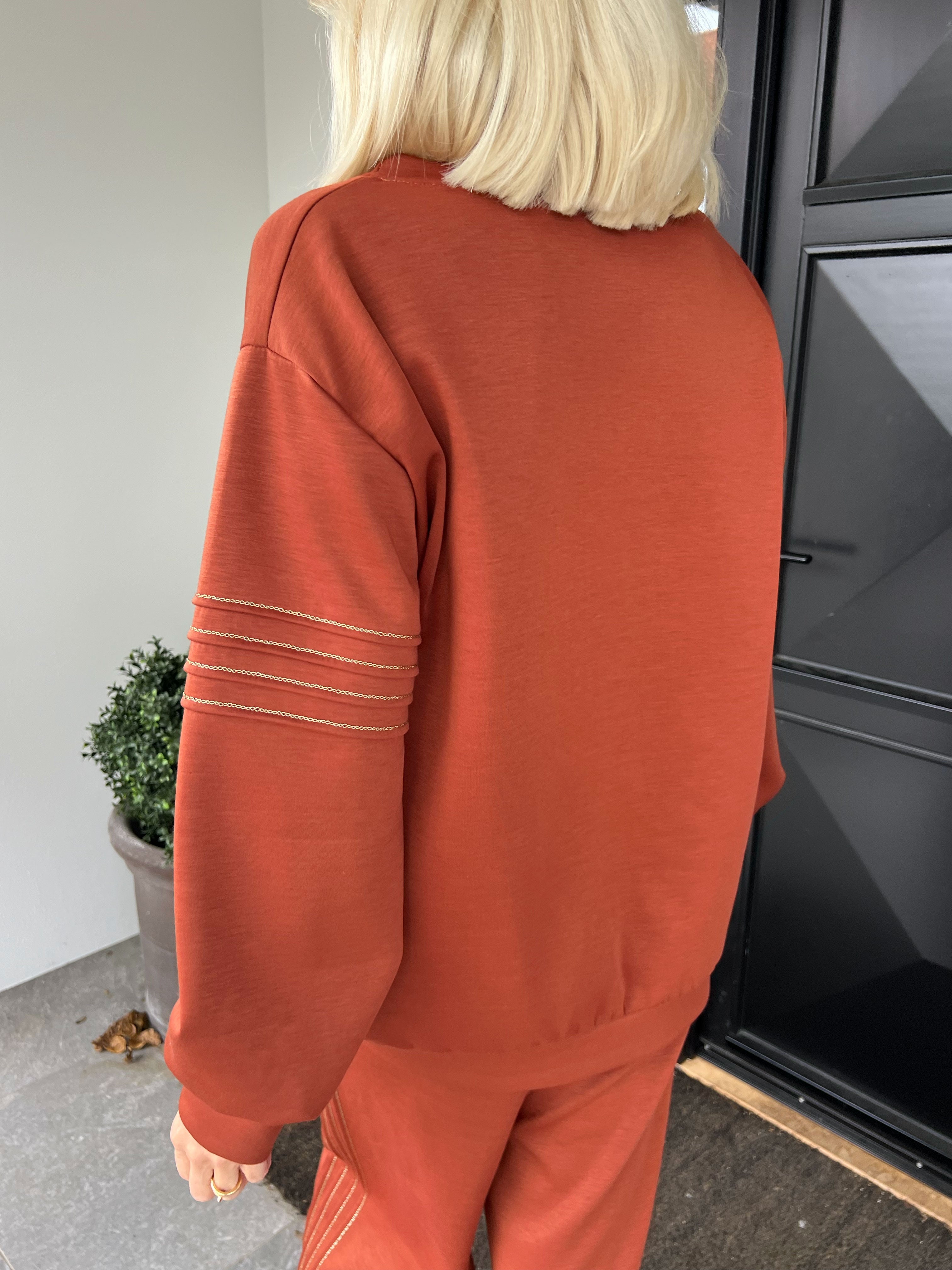 Dream NY – Plus size träningsoverall i viskos med glittrig ”NEW YORK”-text på framsidan