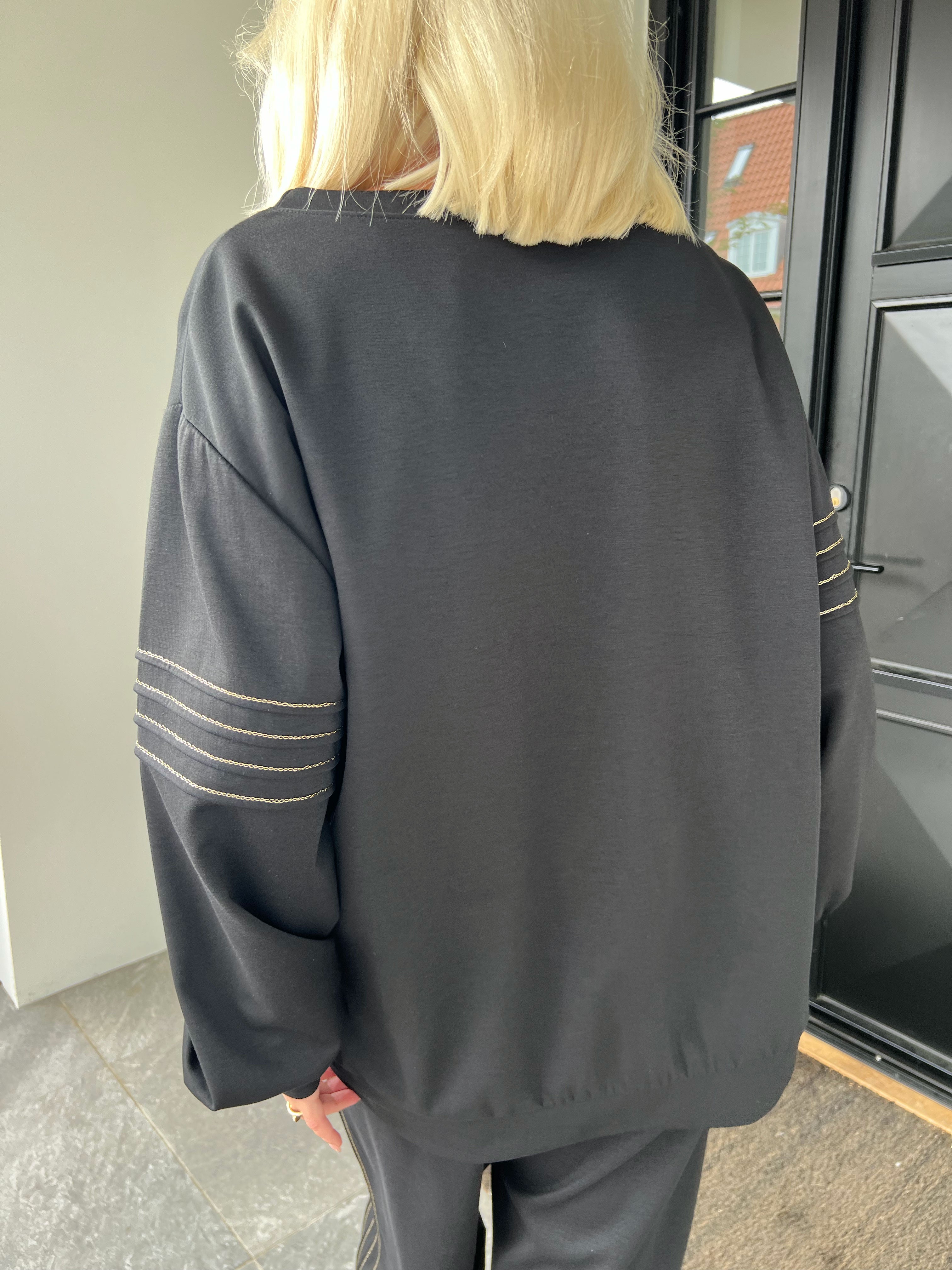 Dream NY – Plus size träningsoverall i viskos med glittrig ”NEW YORK”-text på framsidan
