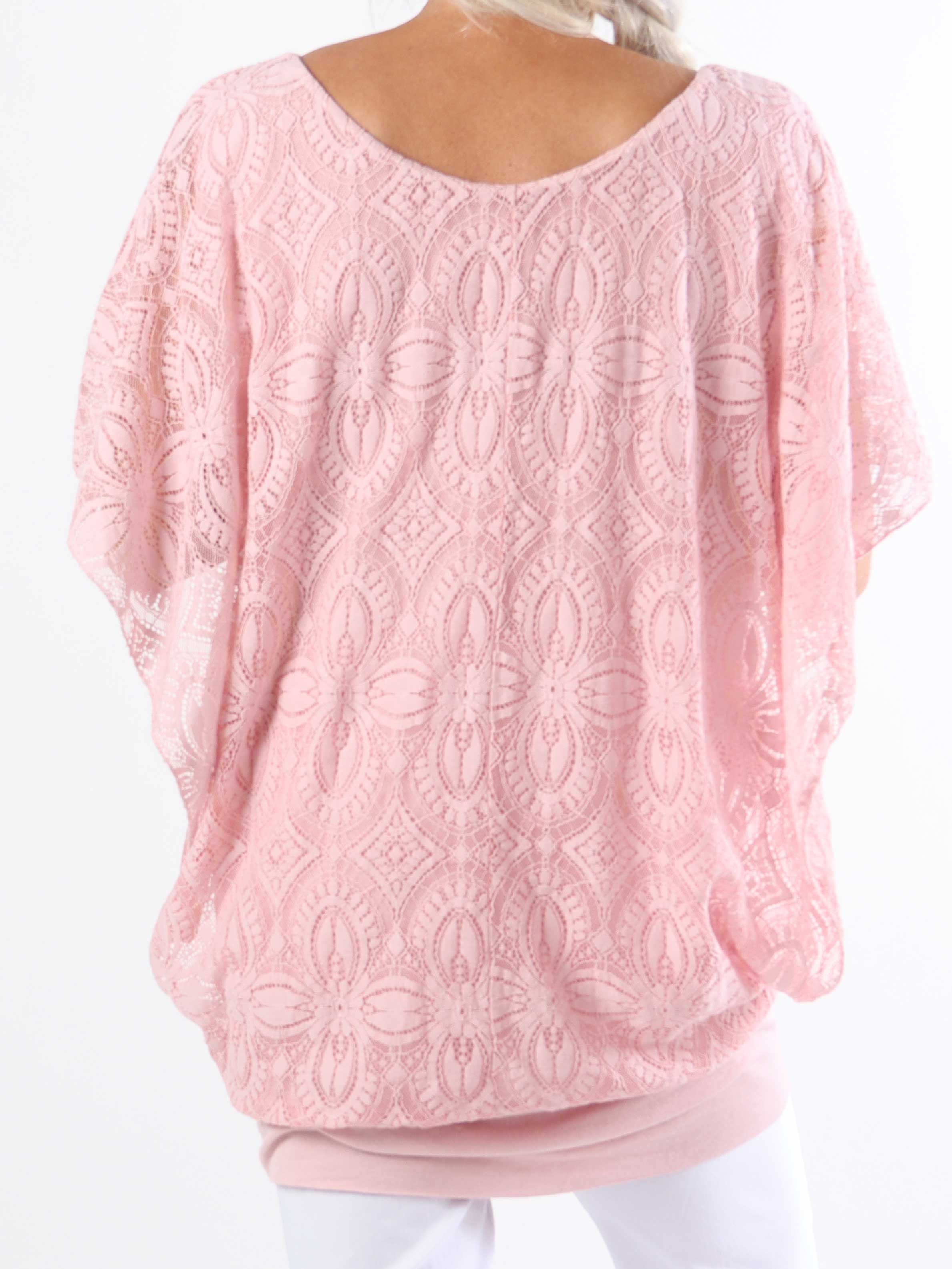 Indiana - Söt spetstunika i bomull i plusstorlek