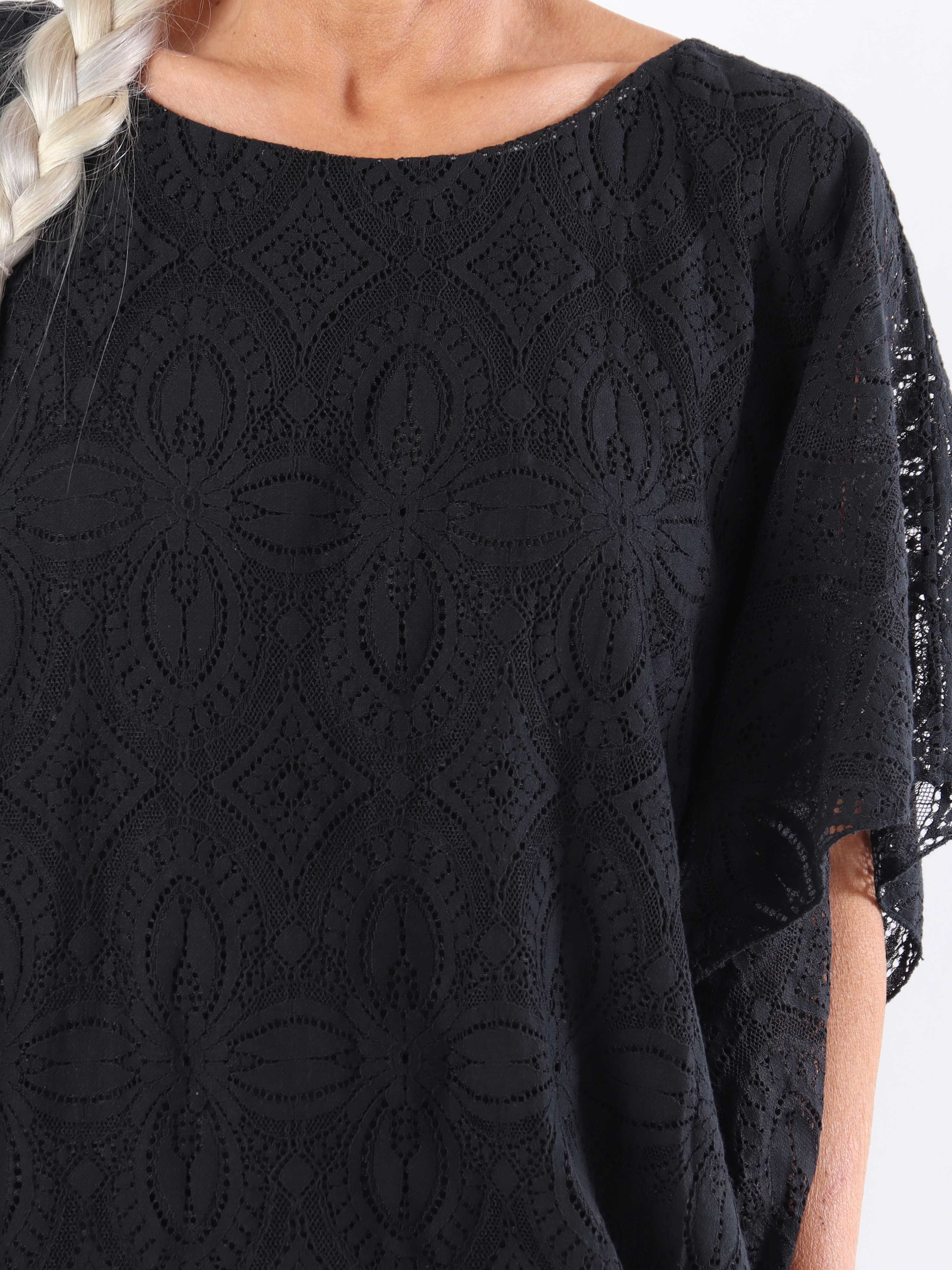 Indiana - Söt spetstunika i bomull i plusstorlek