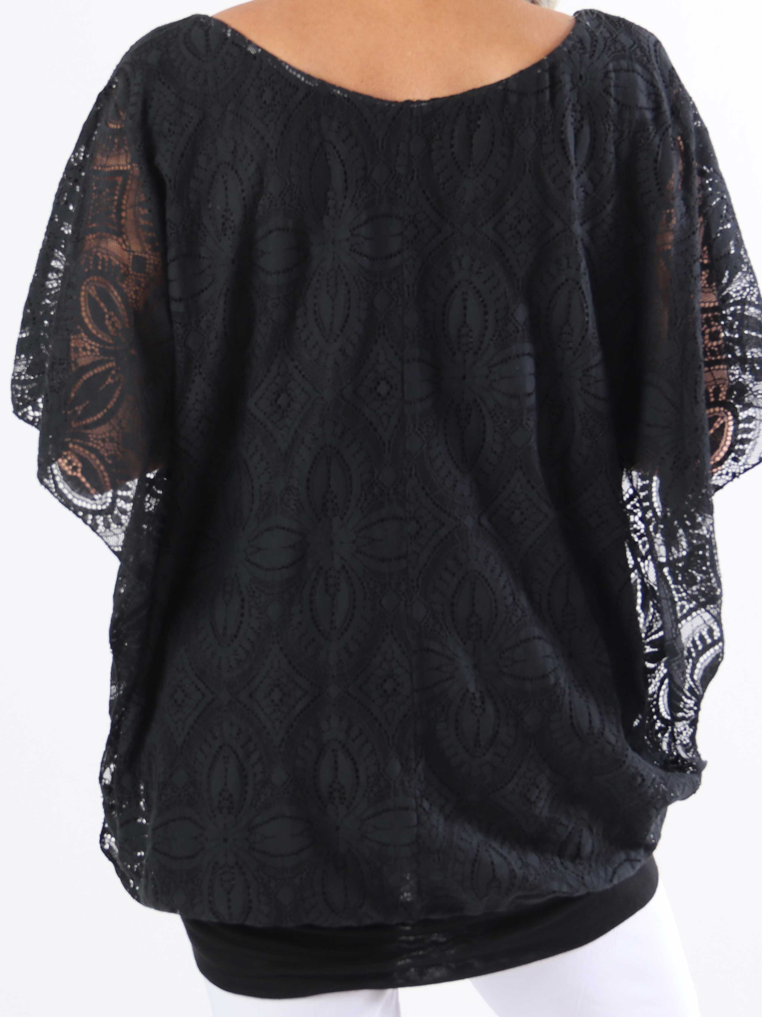 Indiana - Söt spetstunika i bomull i plusstorlek