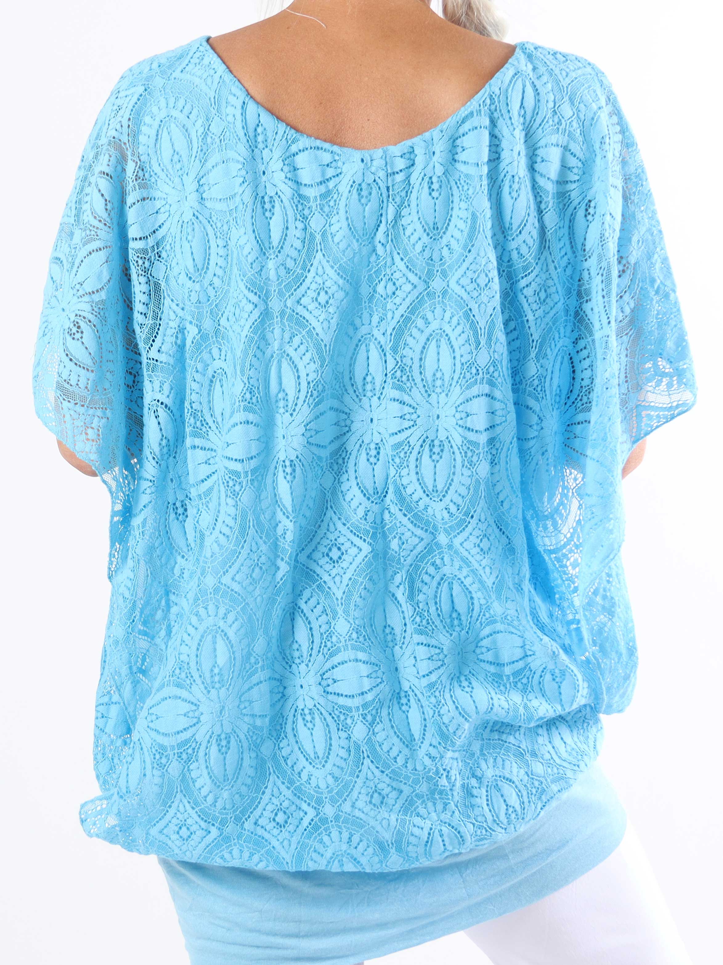 Indiana - Söt spetstunika i bomull i plusstorlek