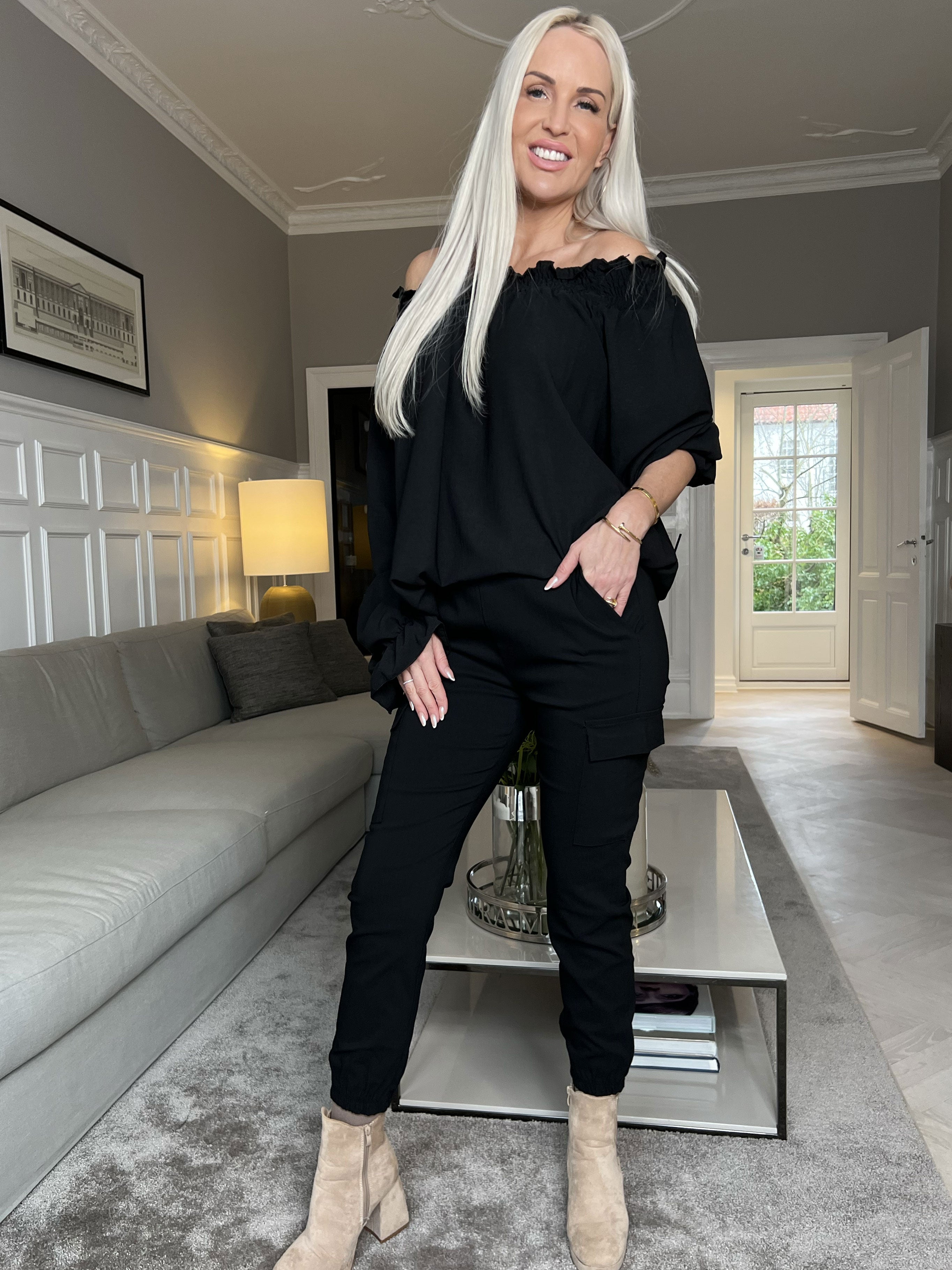 Isabella - Cargo byxor med fickor