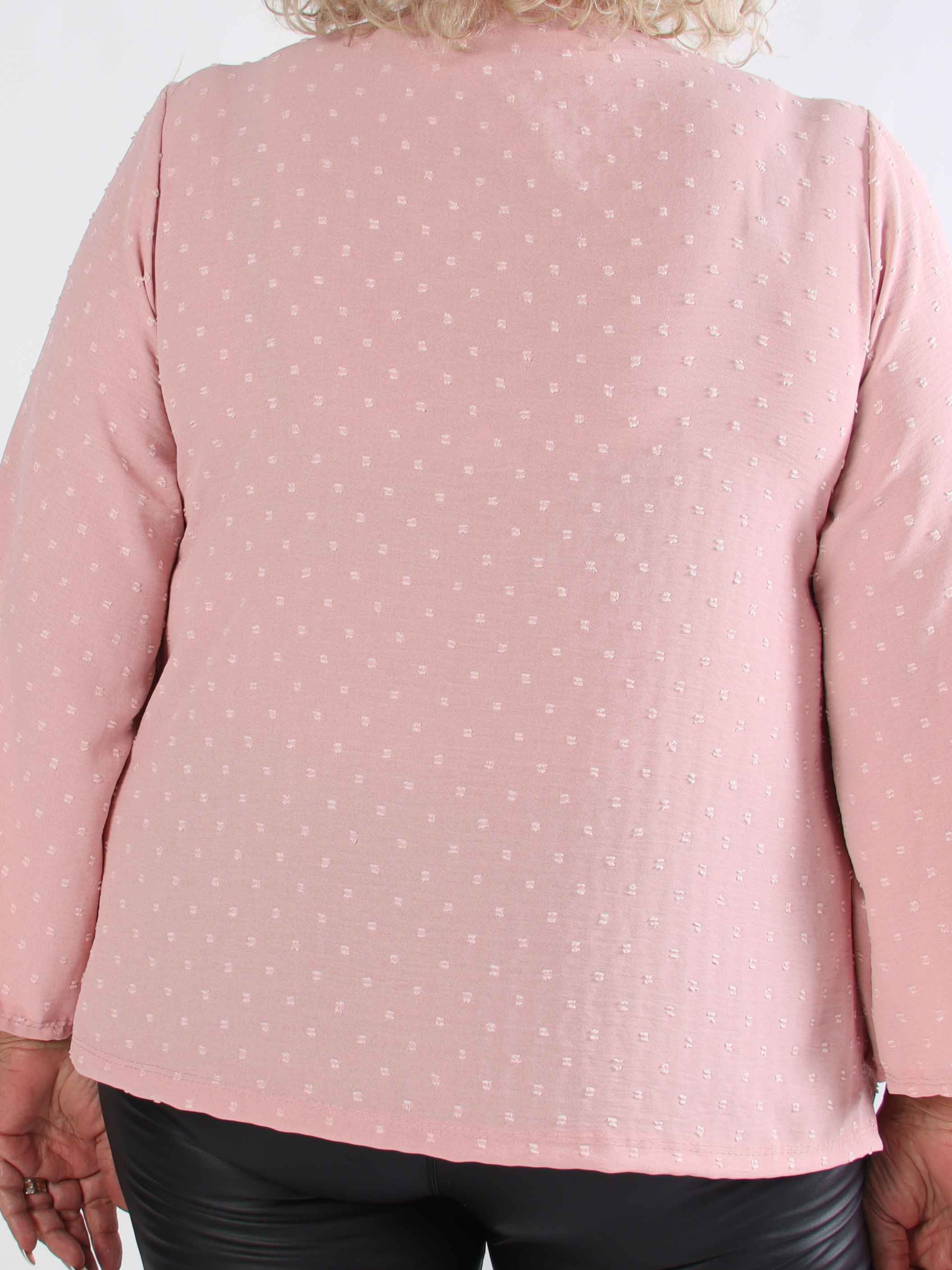 Iselin - Söt plus size tunika med prickiga detaljer och silverknappar