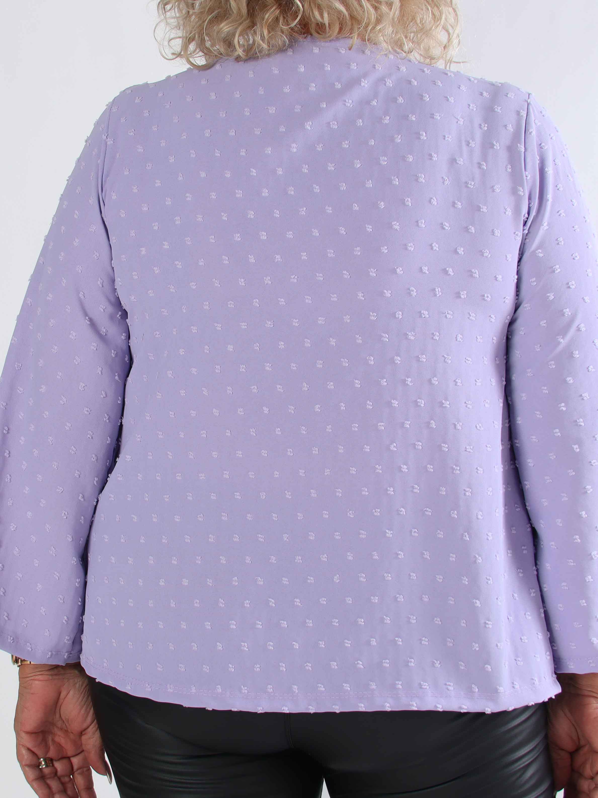 Iselin - Söt plus size tunika med prickiga detaljer och silverknappar