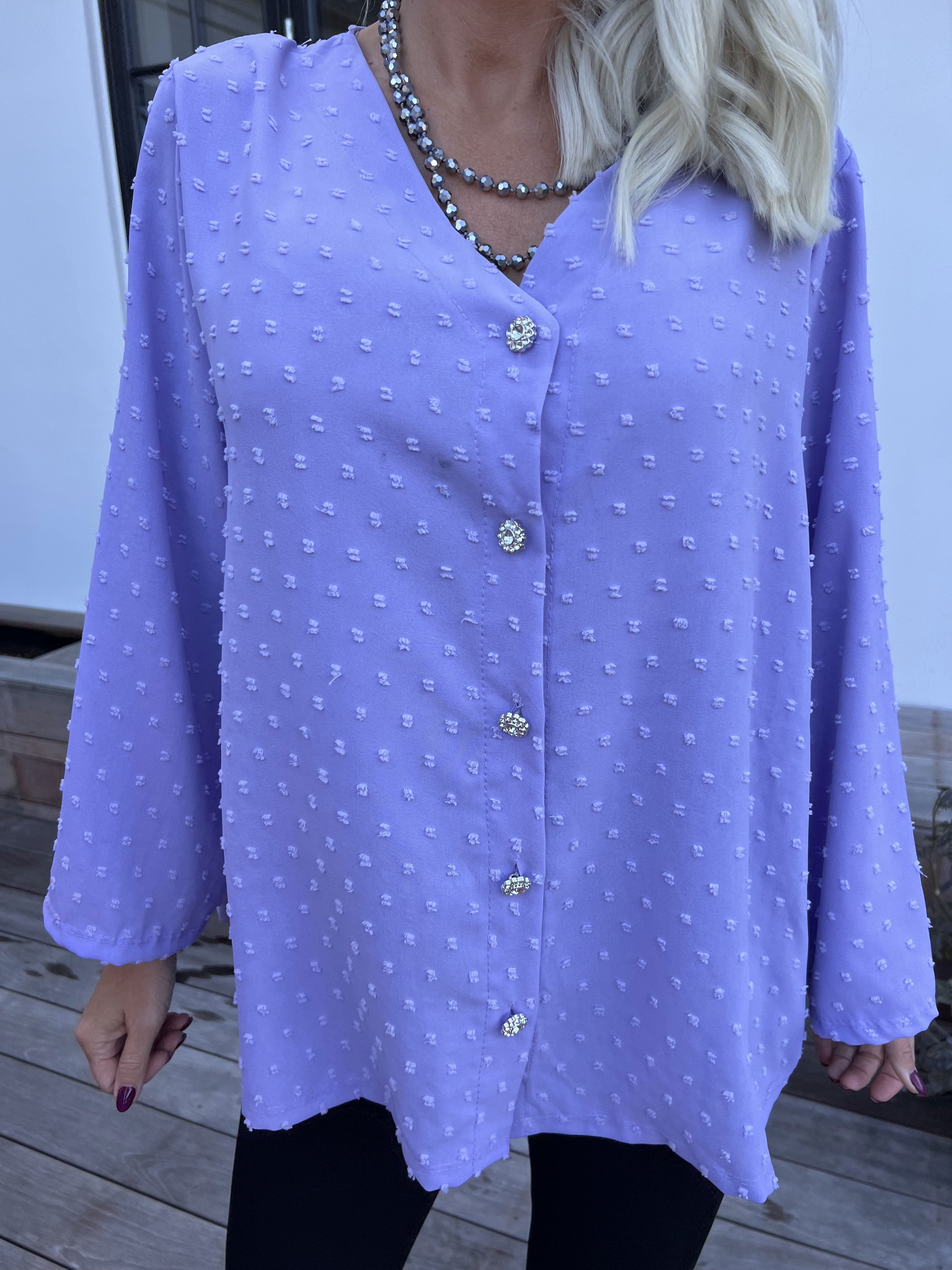 Iselin - Söt tunika med prickiga detaljer och silverknappar