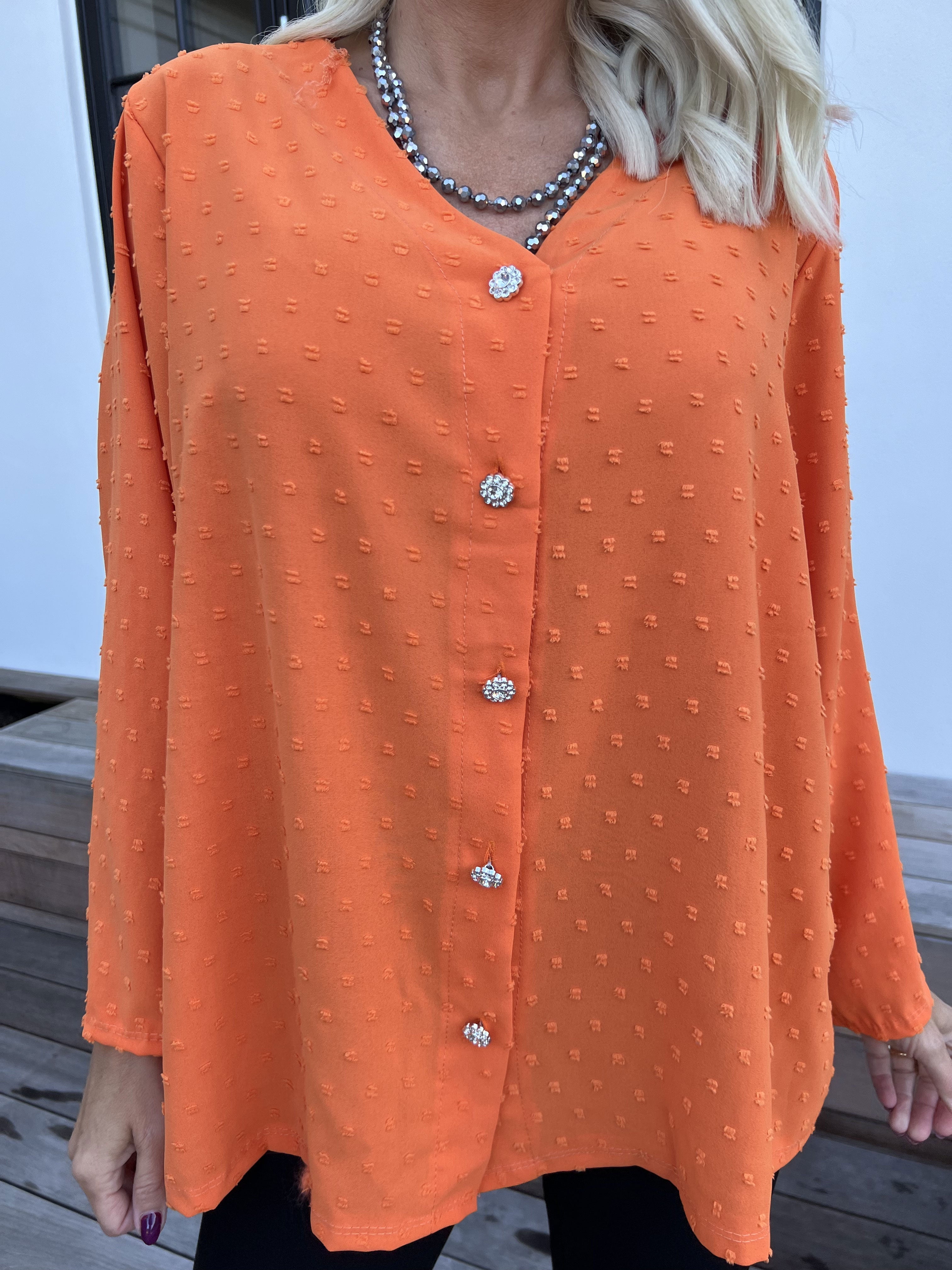 Iselin - Söt tunika med prickiga detaljer och silverknappar