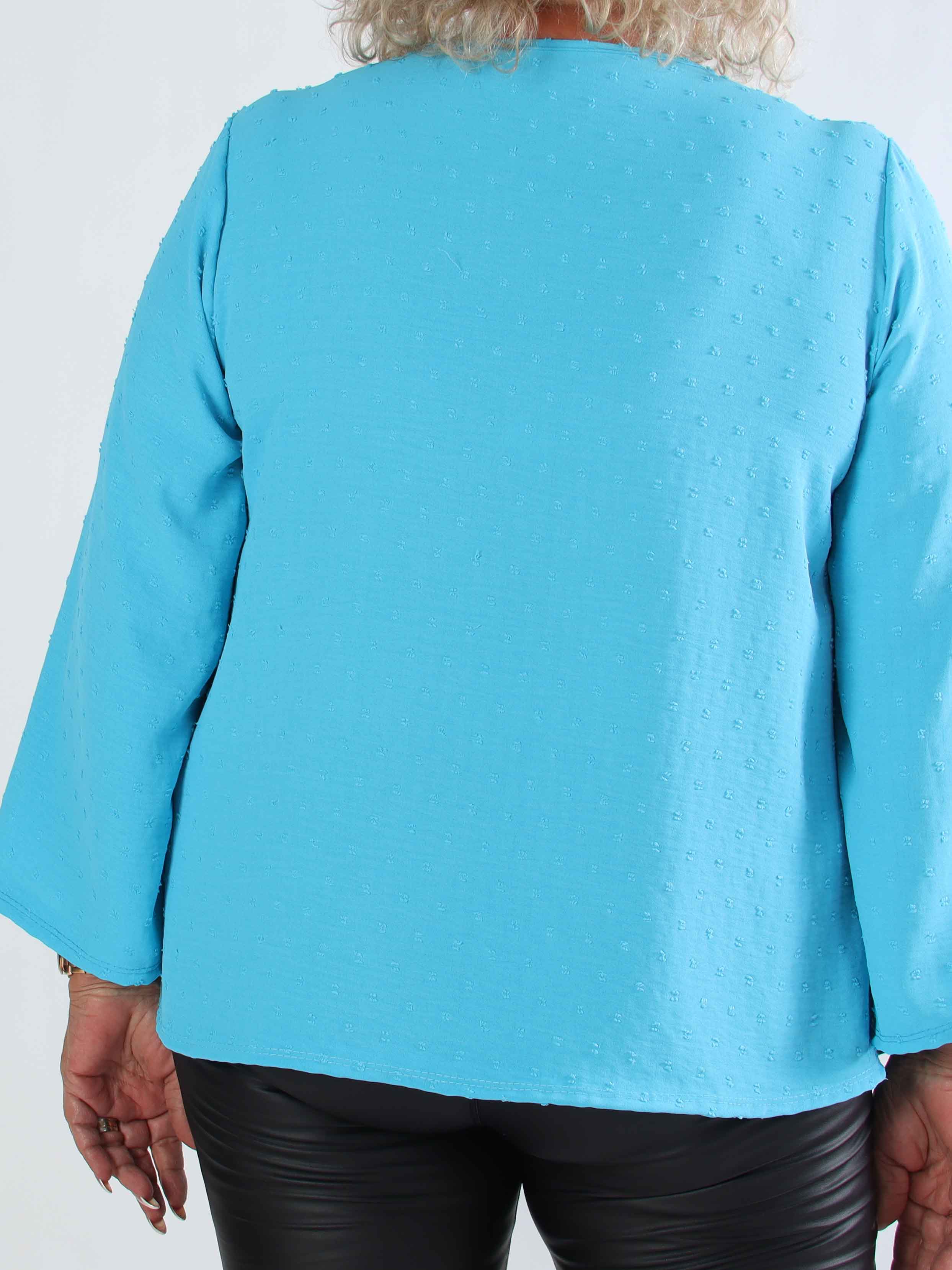 Iselin - Söt plus size tunika med prickiga detaljer och silverknappar