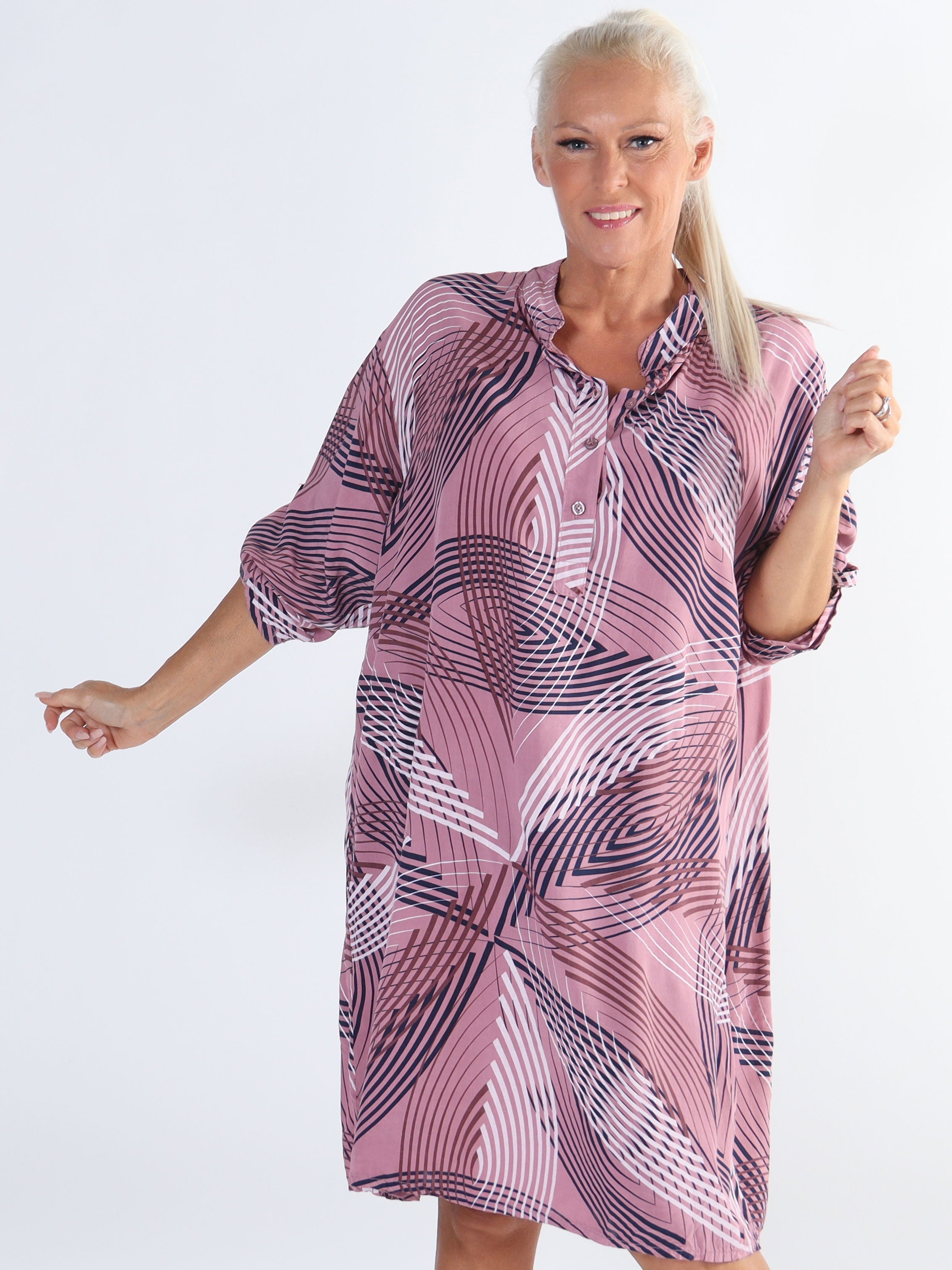 Isidora - Lång plus size tunikaklänning i viskos