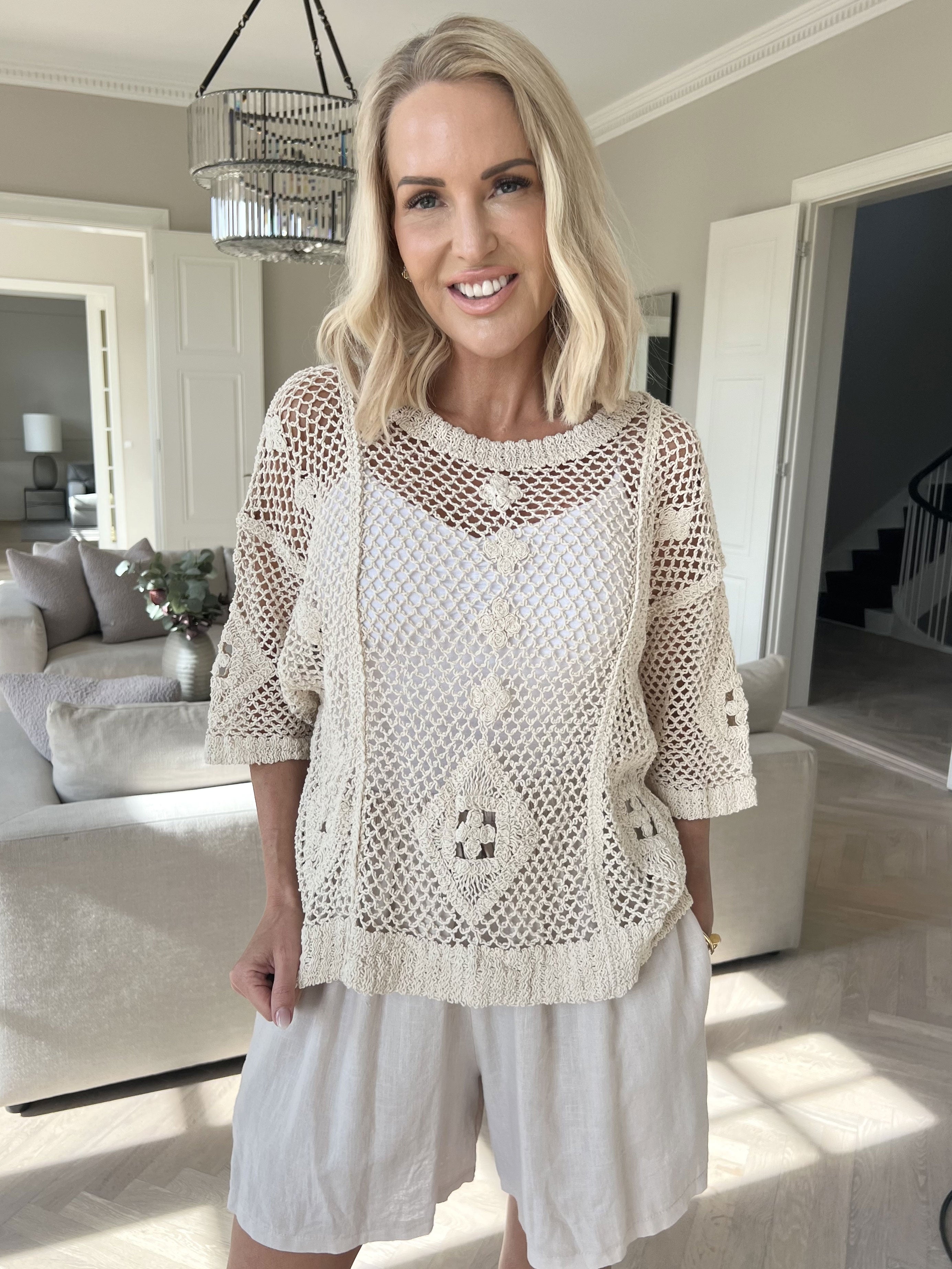 Ivy - Feminin virkad bomullsblus