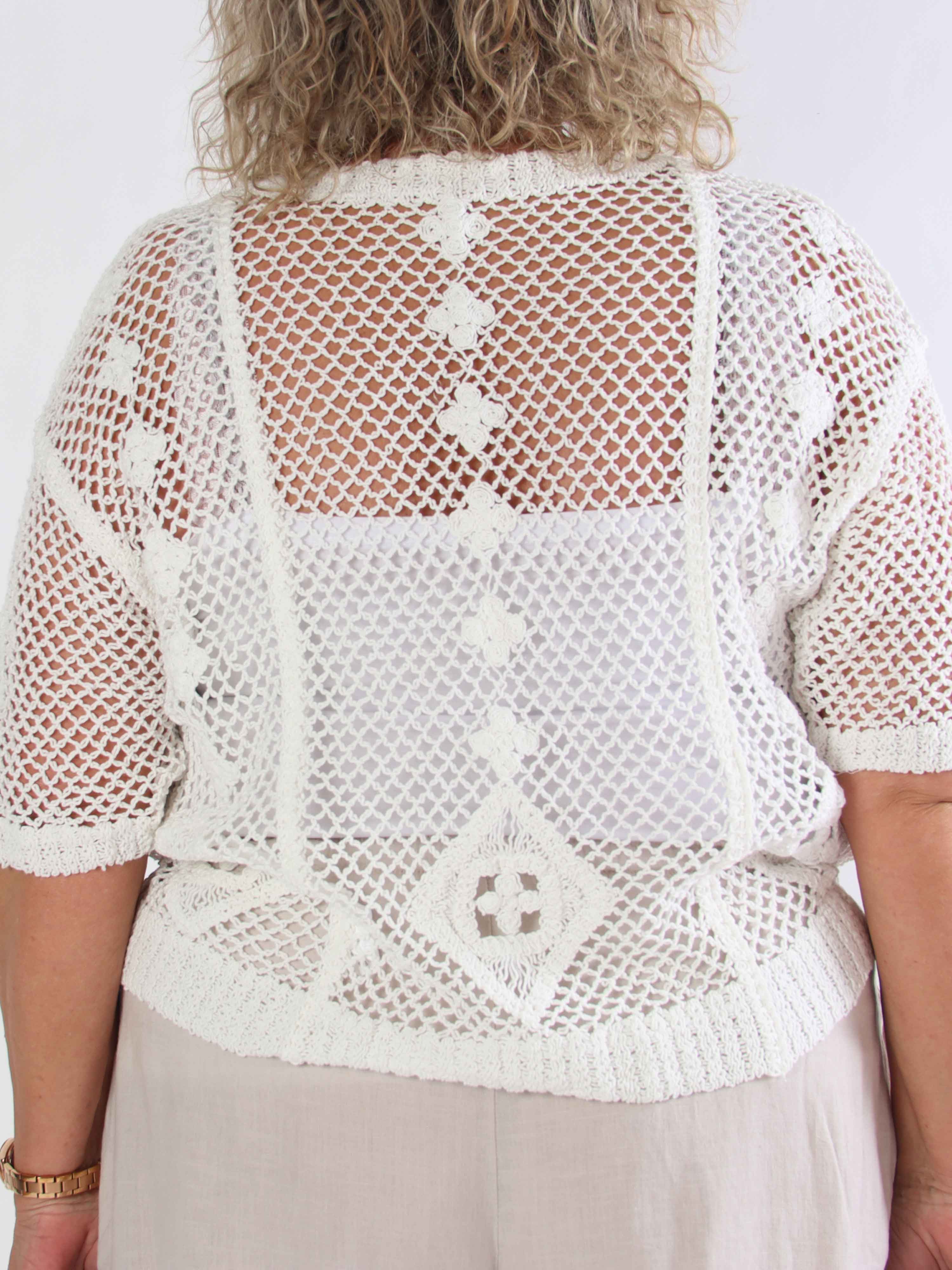 Ivy - Feminin virkad plus size  blus i bomull