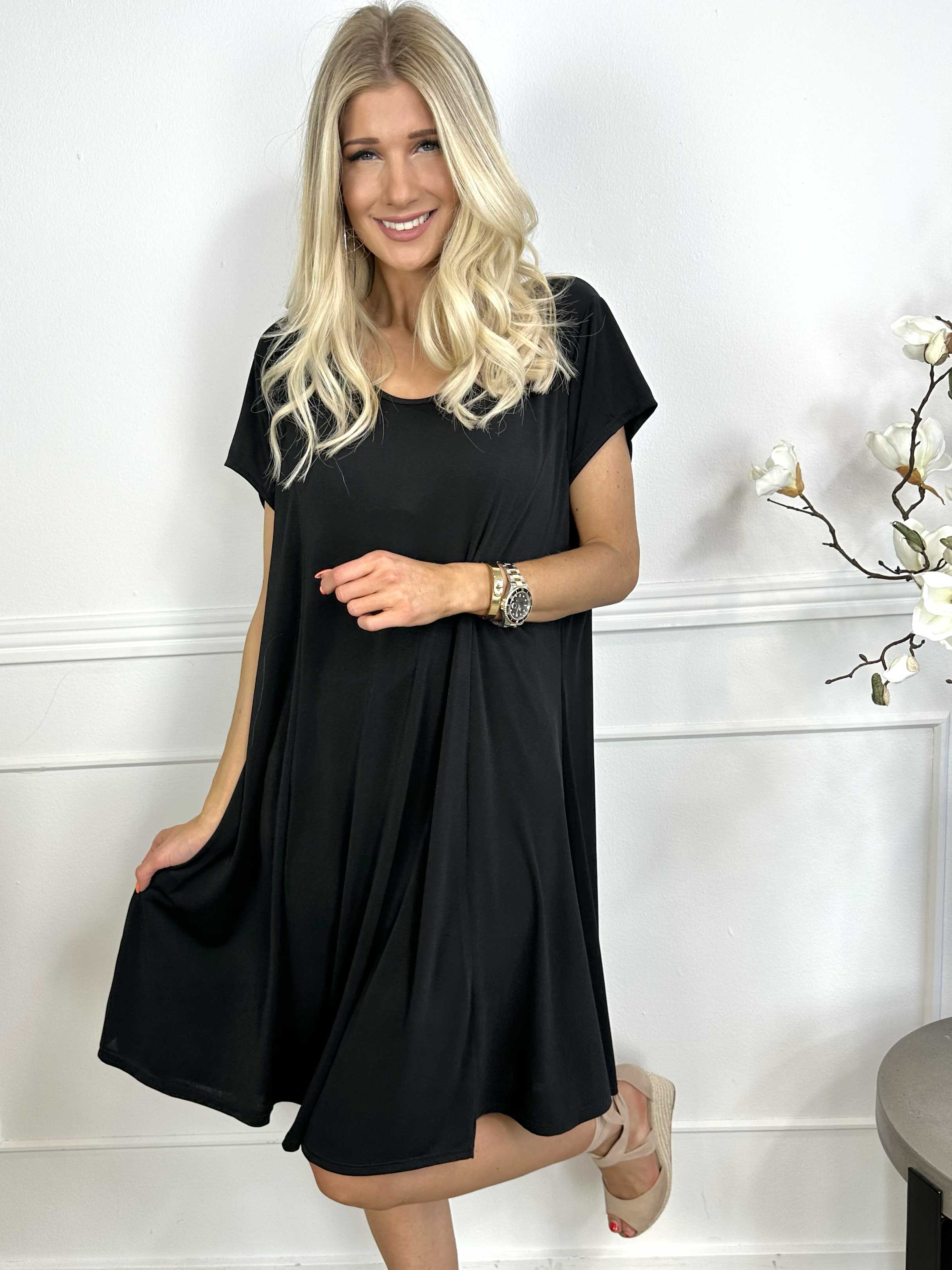 Janina - Solid klänning i mjukt stretchmaterial