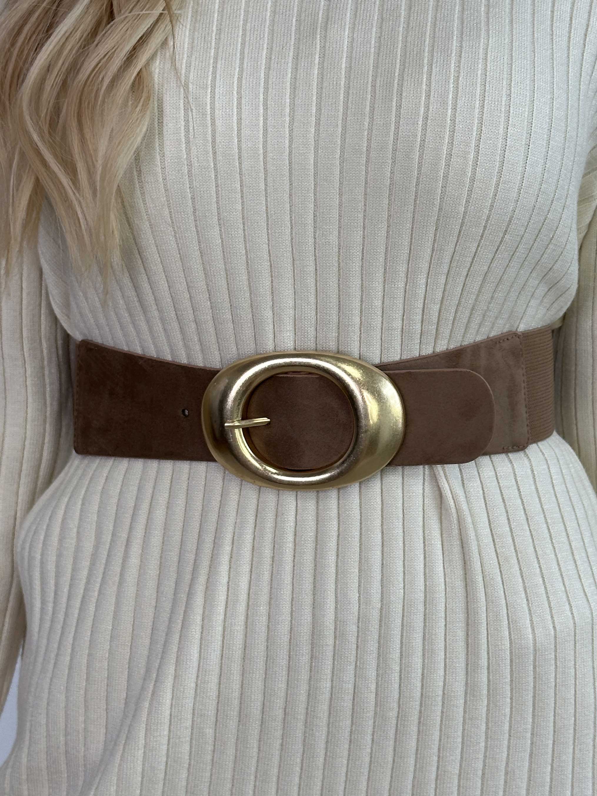 Jorid - Stretchigt midjebälte med stort guldspänne