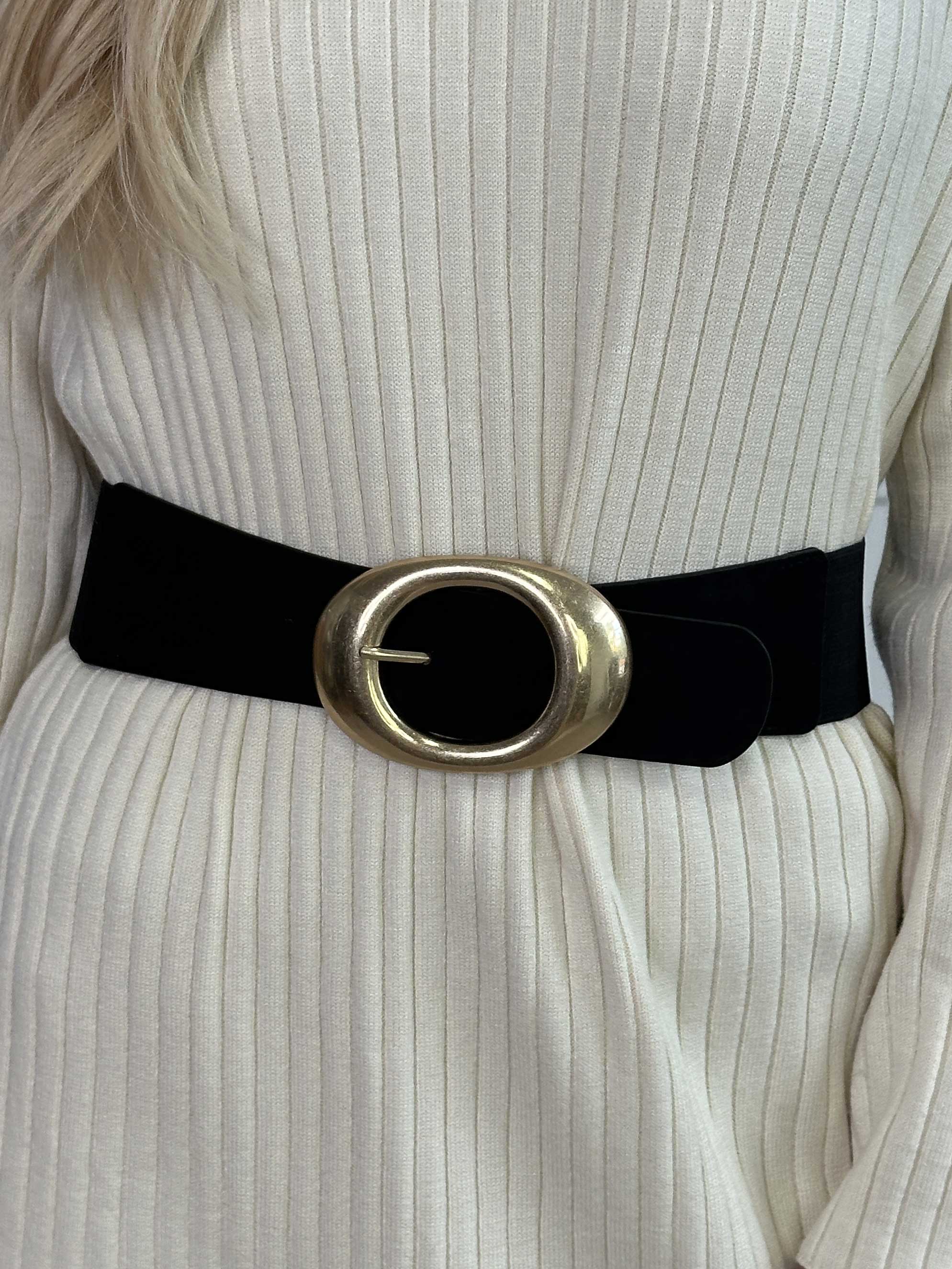 Jorid - Stretchigt midjebälte med stort guldspänne