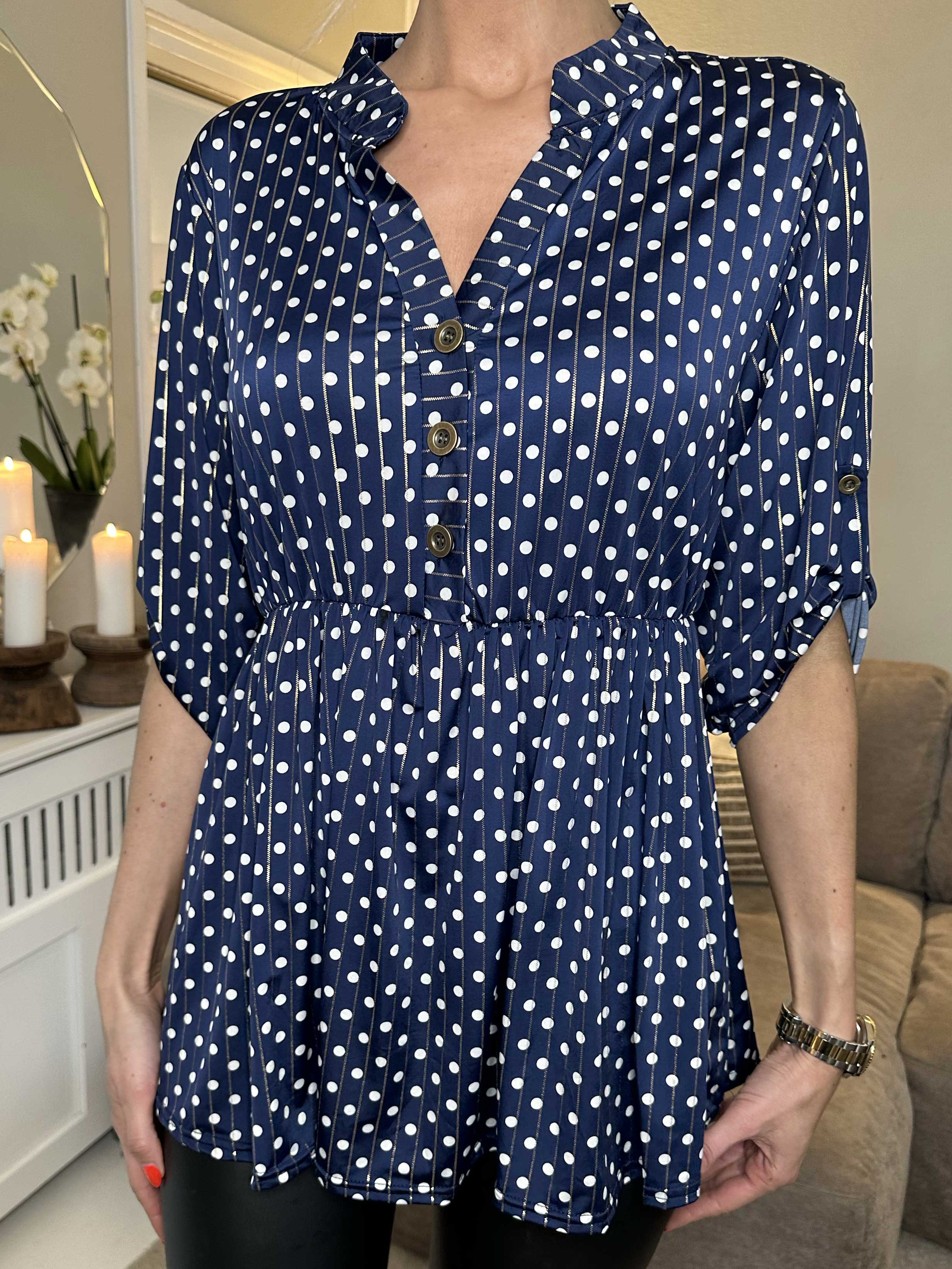 Katja Dot - Elastisk tunika med prickar och resår i midjan