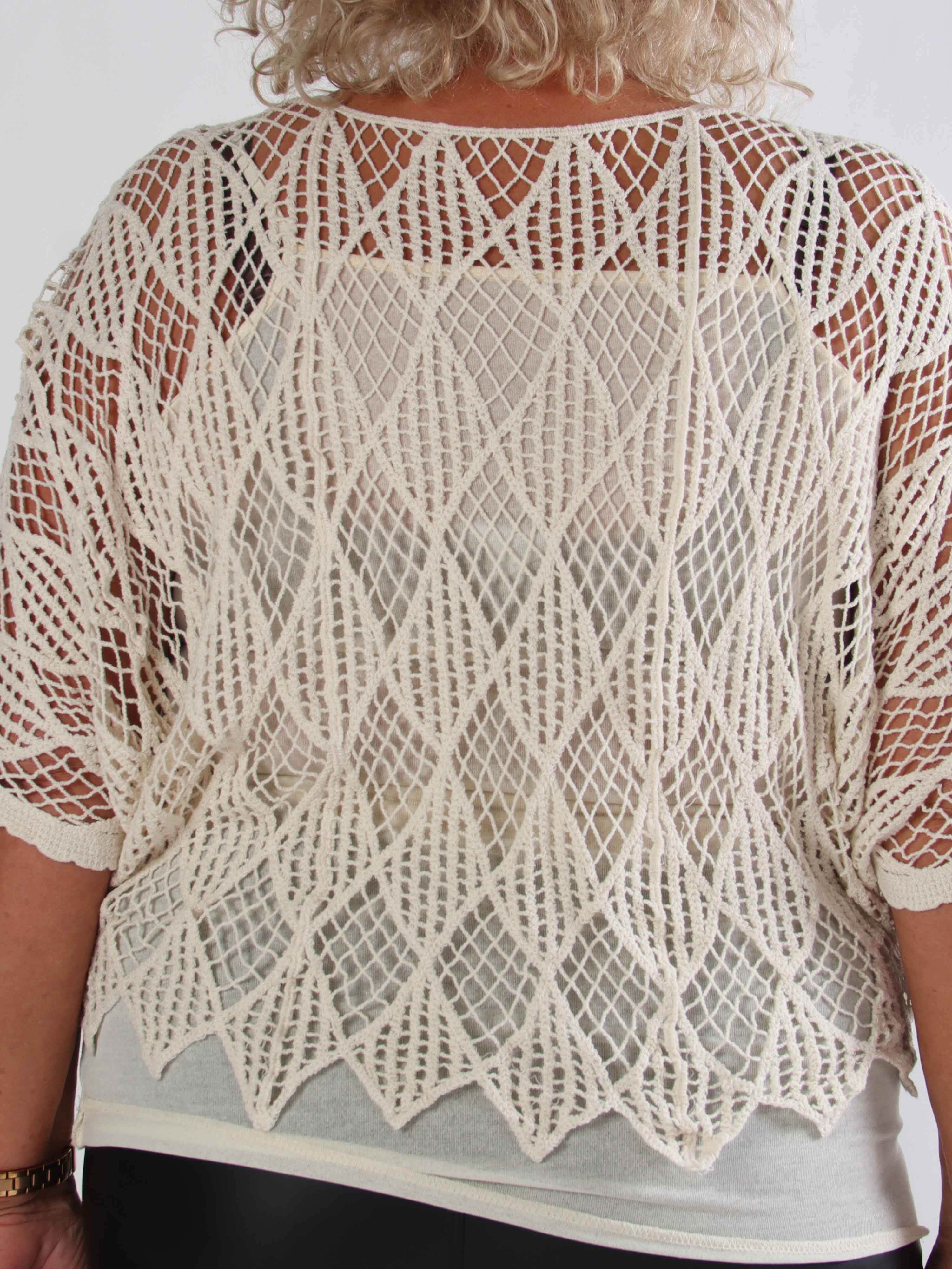 Kari - Virkad plus size tunika med topp i bomull