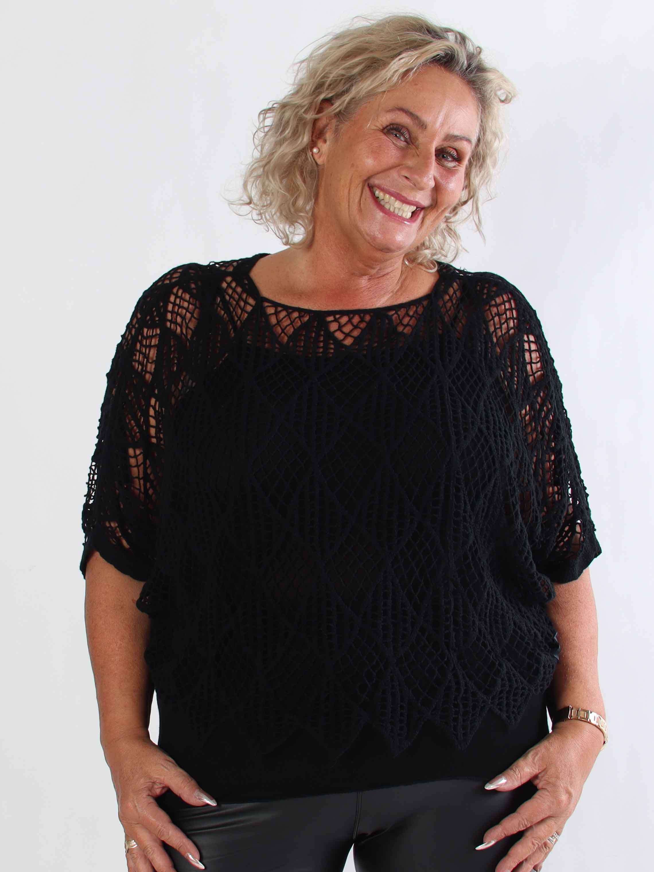 Kari - Virkad plus size tunika med topp i bomull