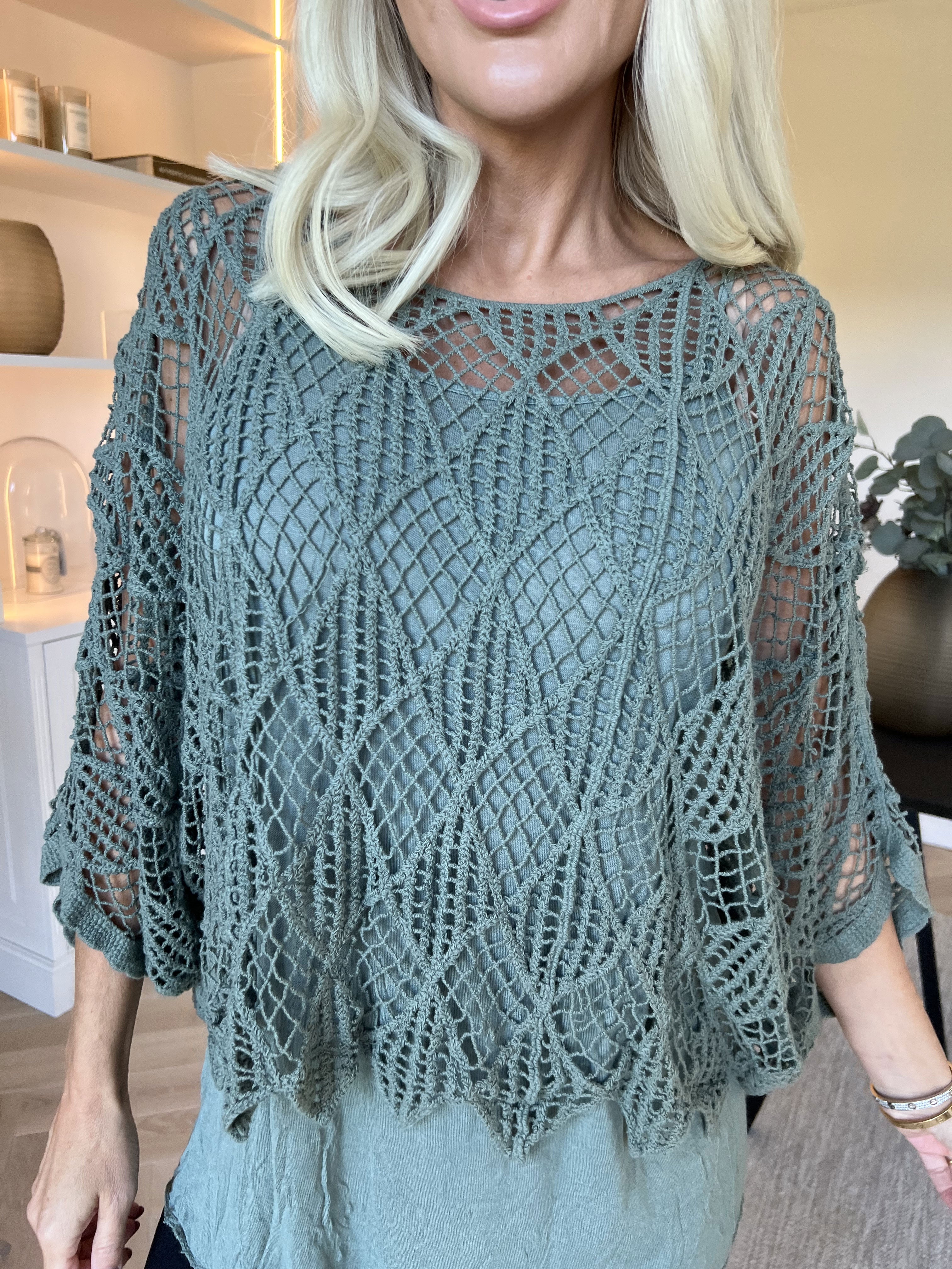 Kari - Virkad tunika med topp i bomull