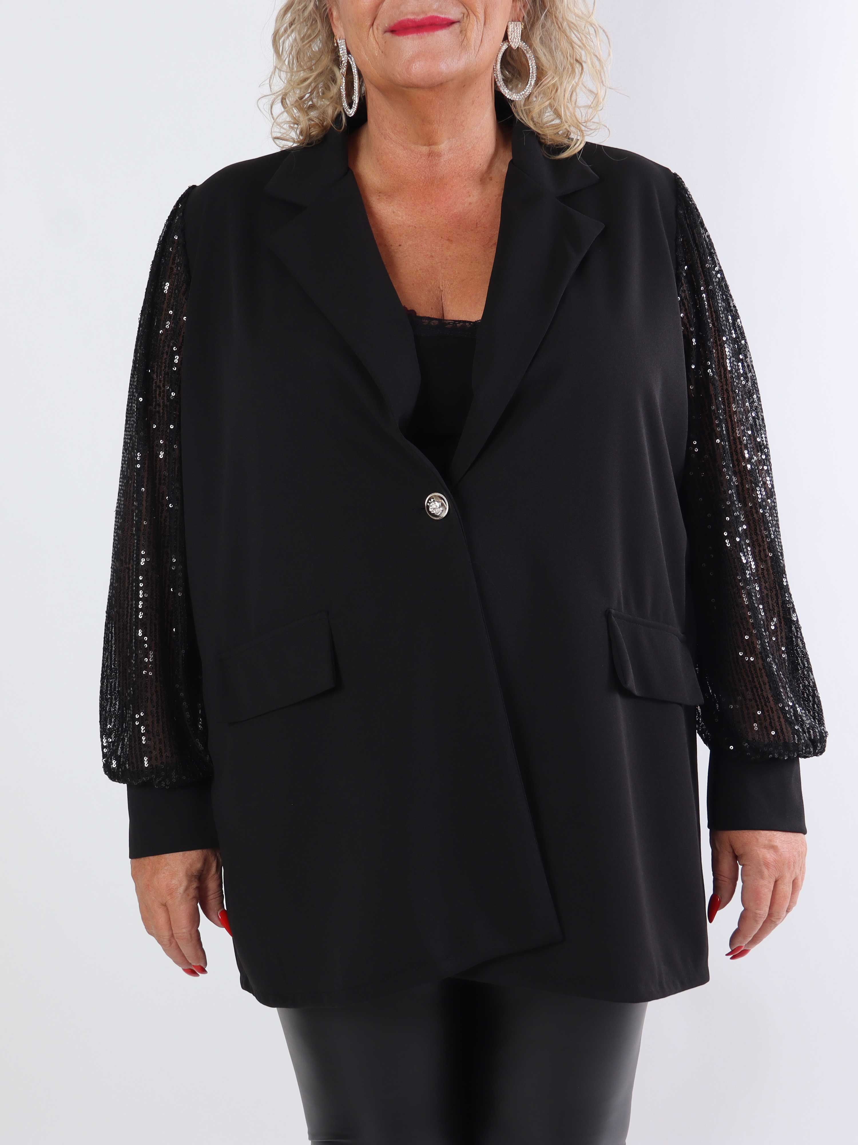 Kata - Oversized kavaj med paljettärmar