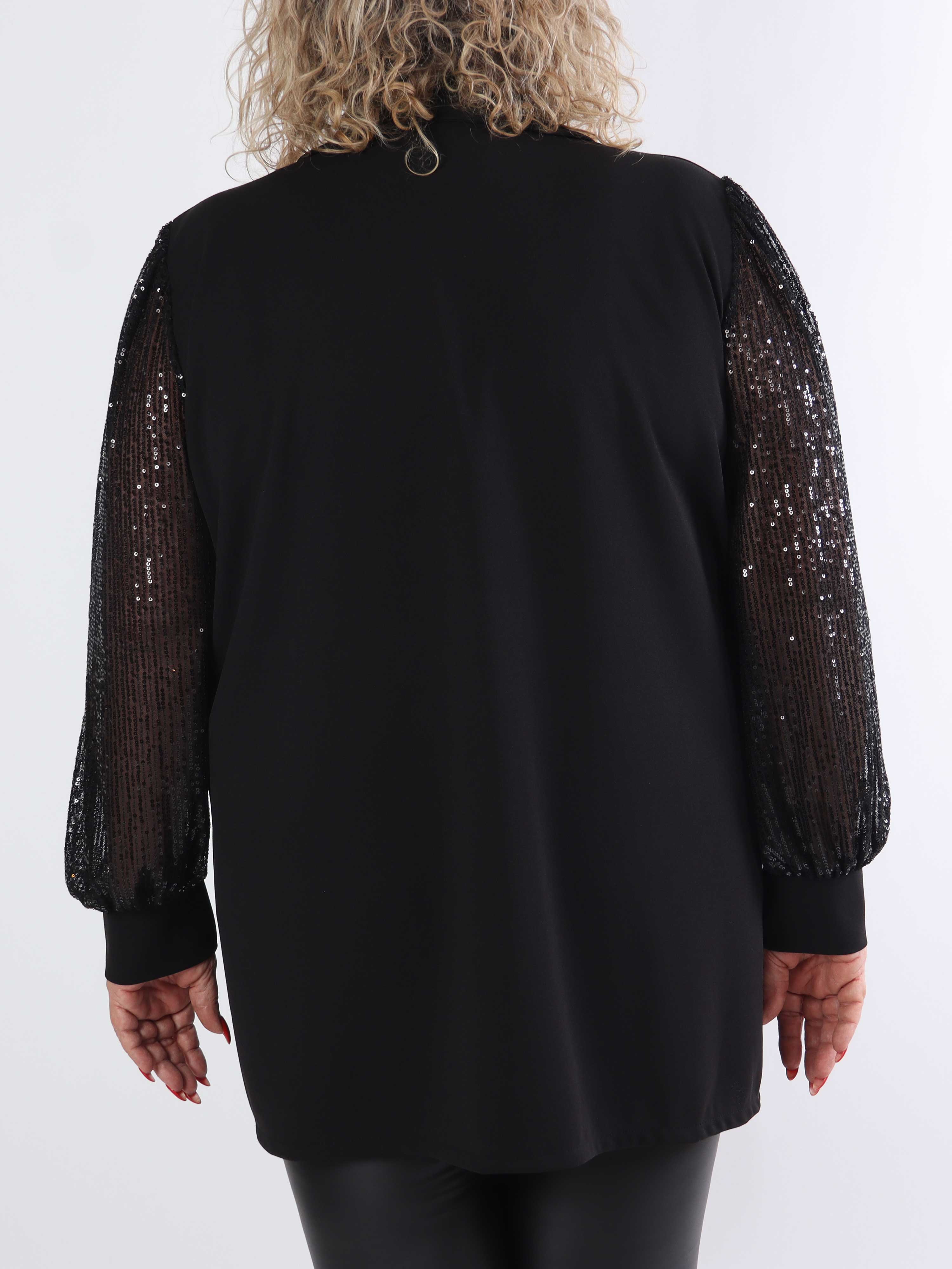 Kata - Oversized kavaj med paljettärmar