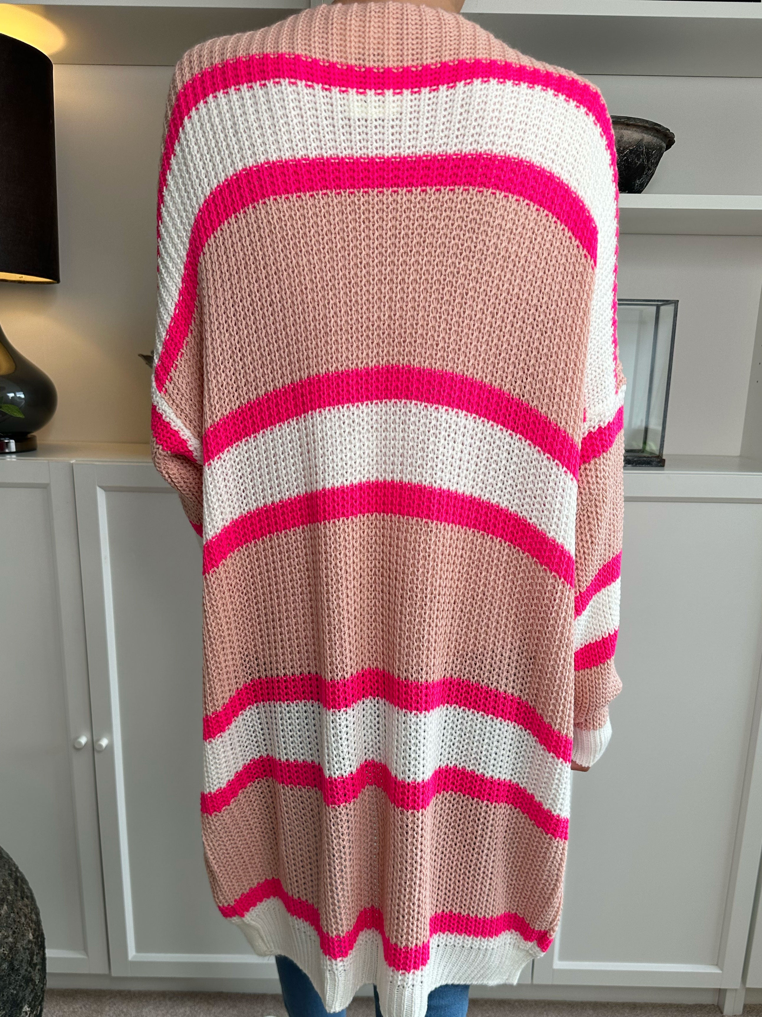 Kata - Flerfärgad randig stickad kofta